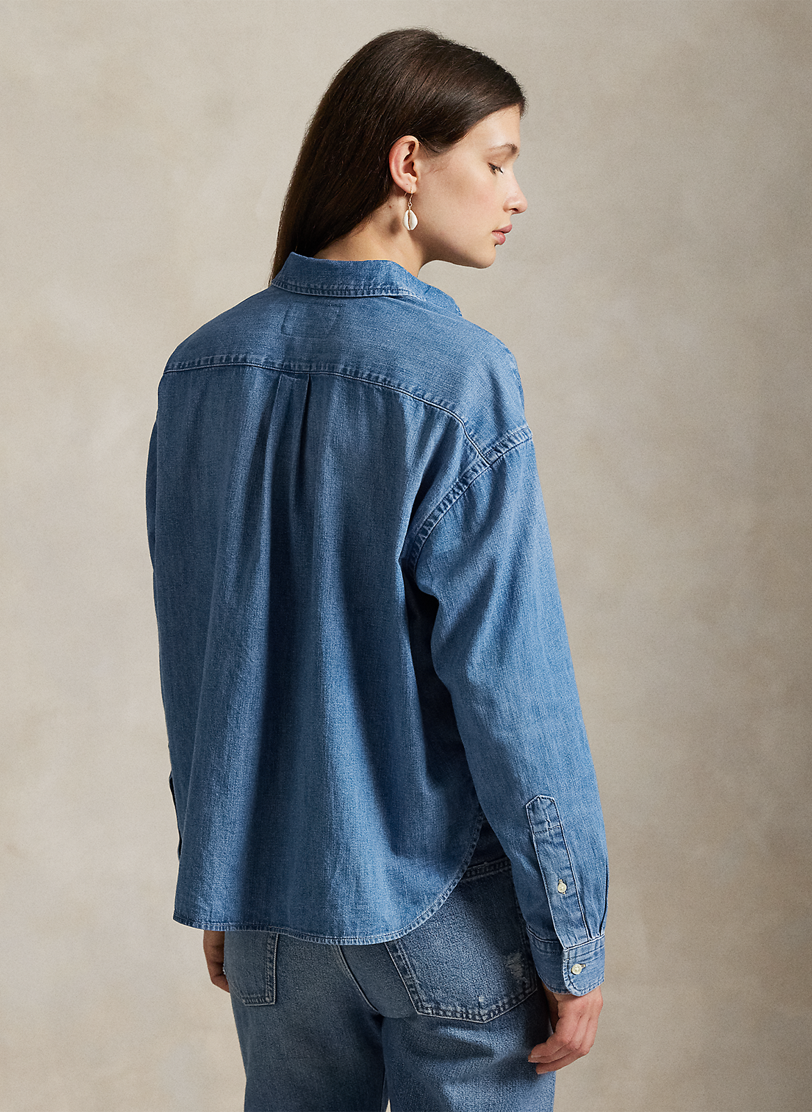 Chemise col classique en coton POLO RALPH LAUREN Bleu