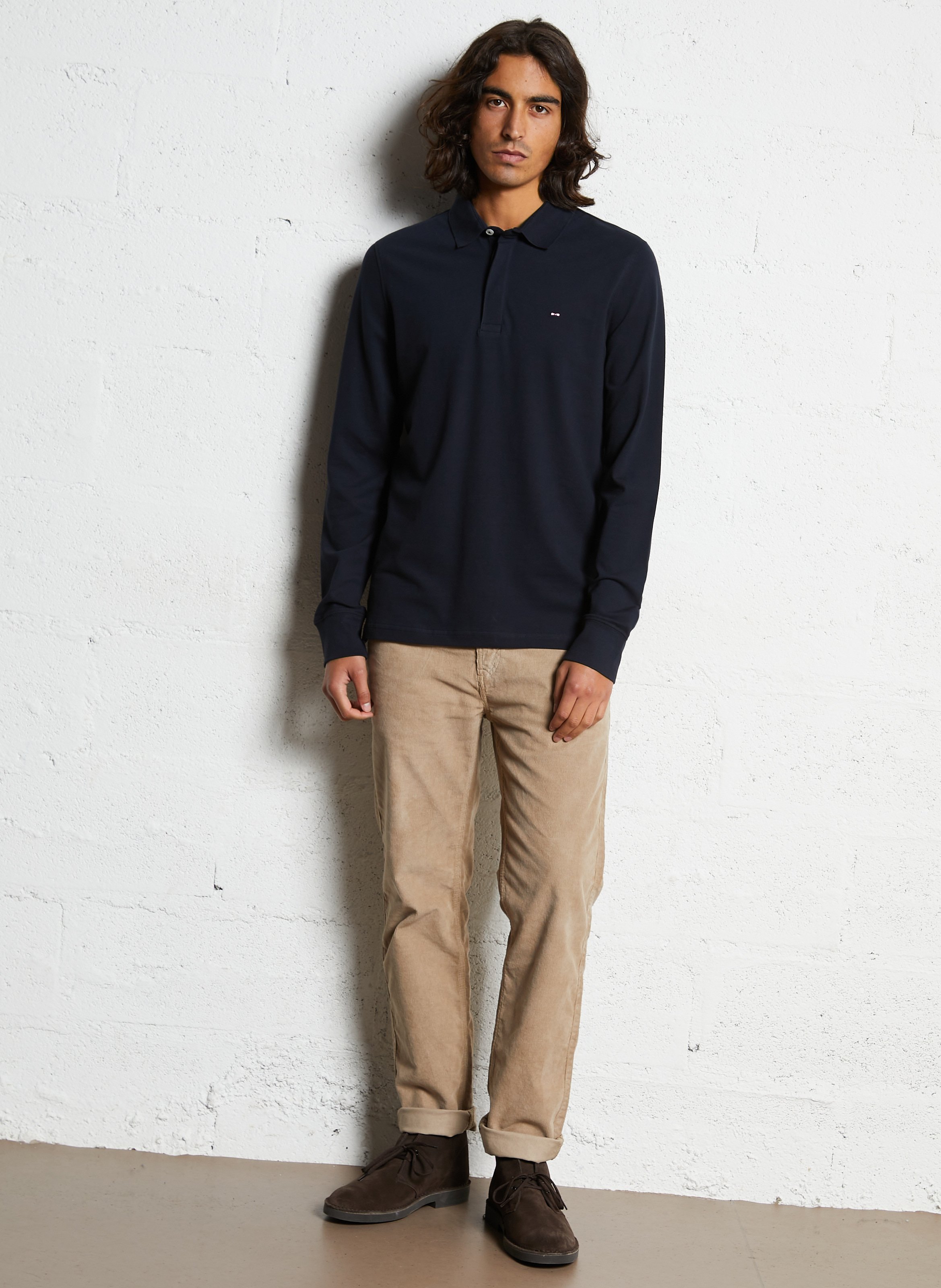 Polo droit en coton mélangé EDEN PARK Bleu