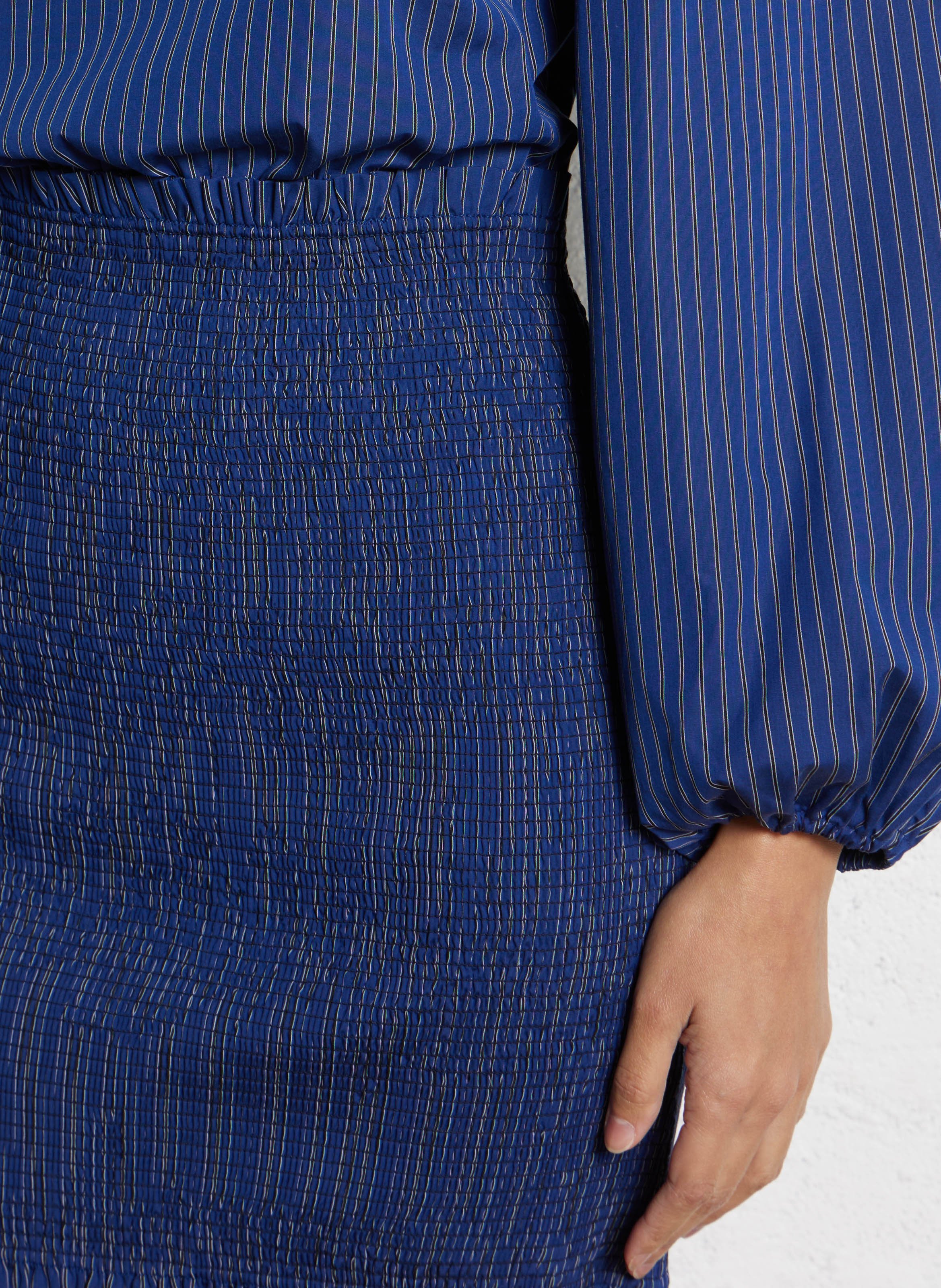 Robe courte col rond en coton THE TINY BIG SISTER Bleu