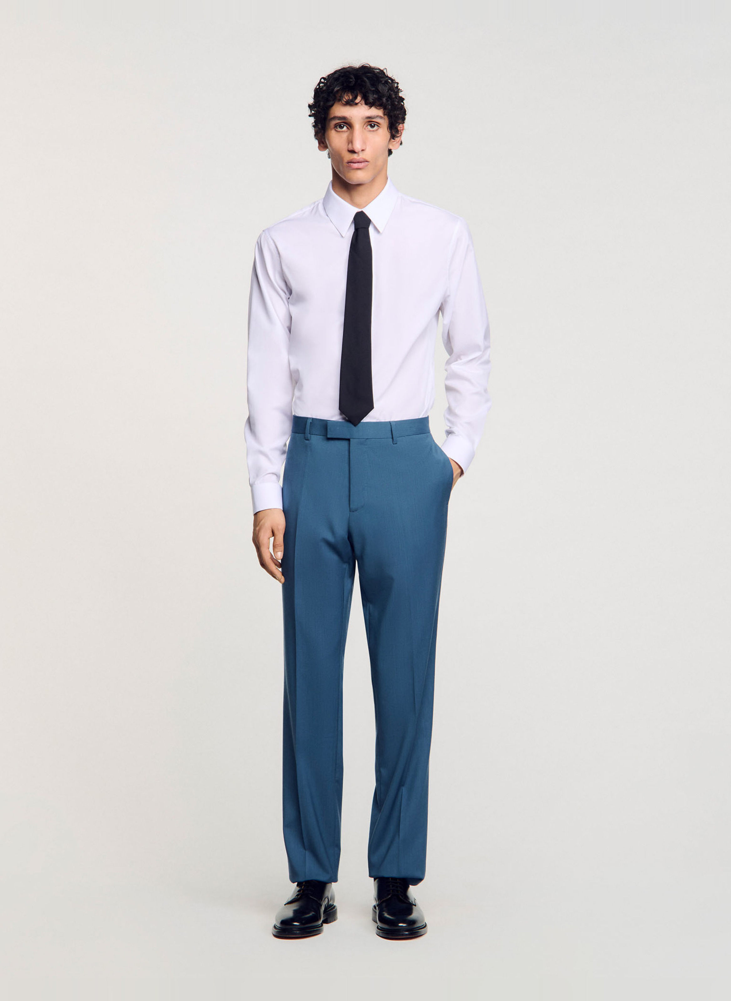 Bandol straight woollen trousers SANDRO Blue