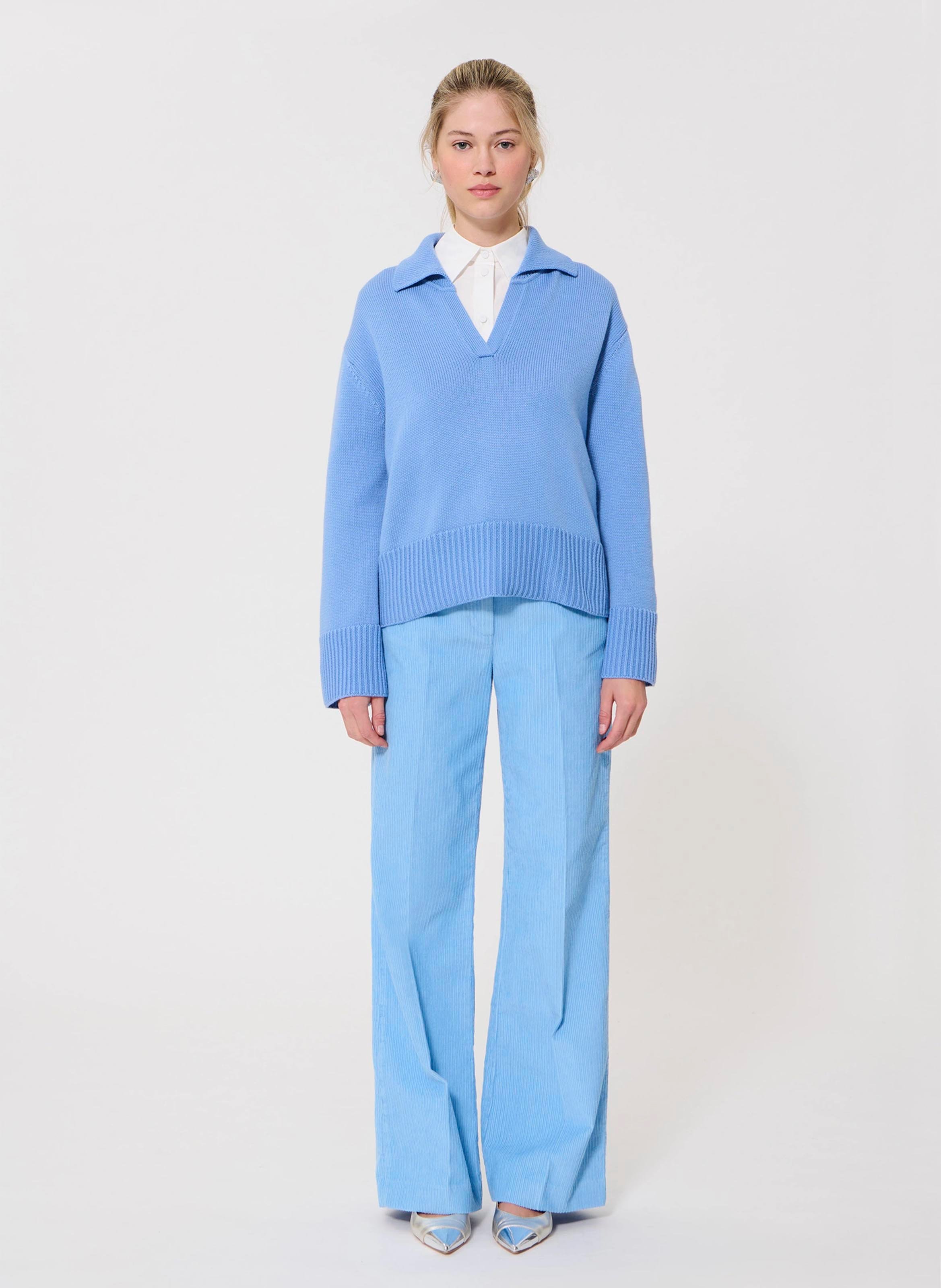 Pull col V  TARA JARMON Bleu