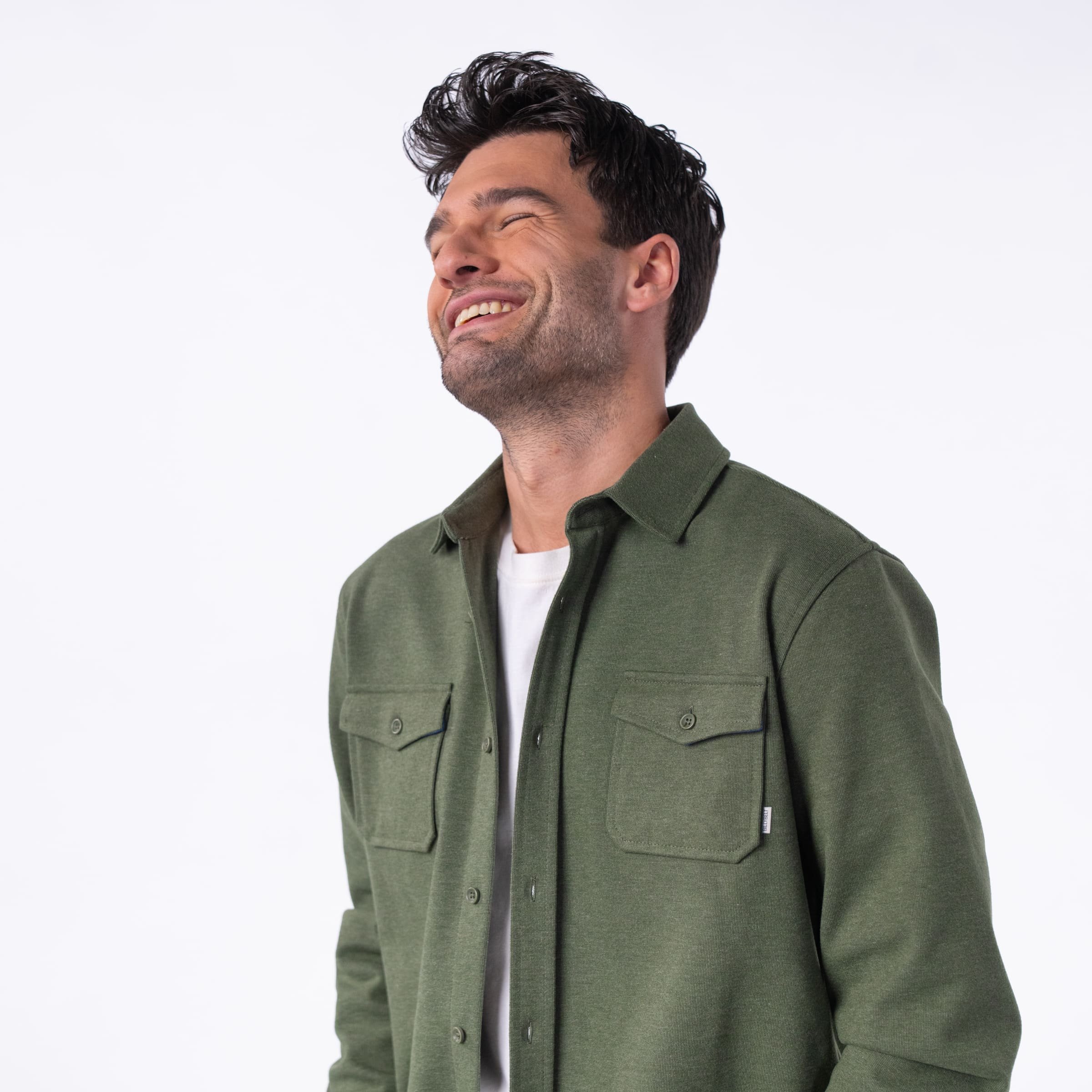 Recycled polyester overshirt Khaki