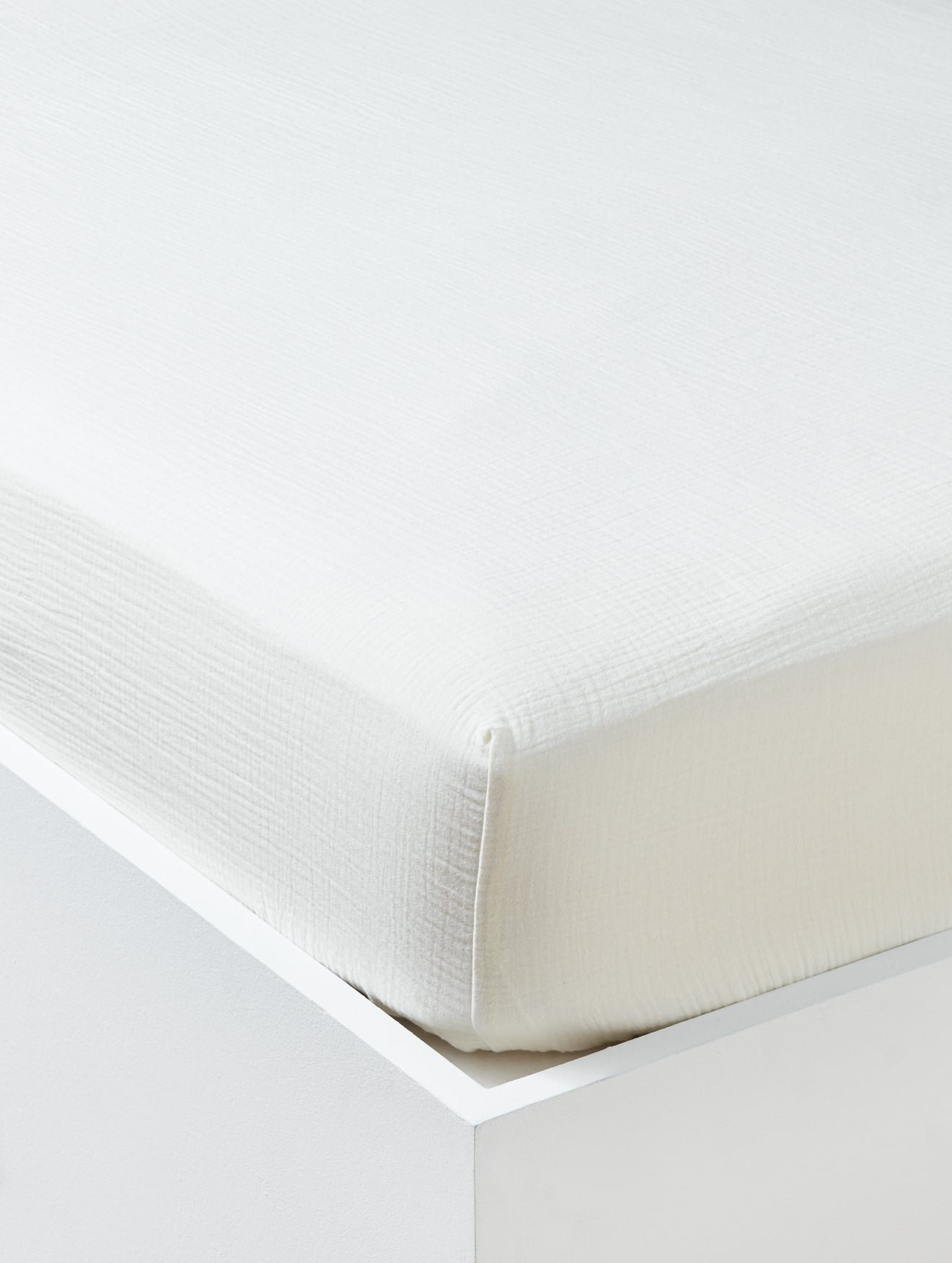 Waffled cotton gauze fitted sheet CYRILLUS Beige