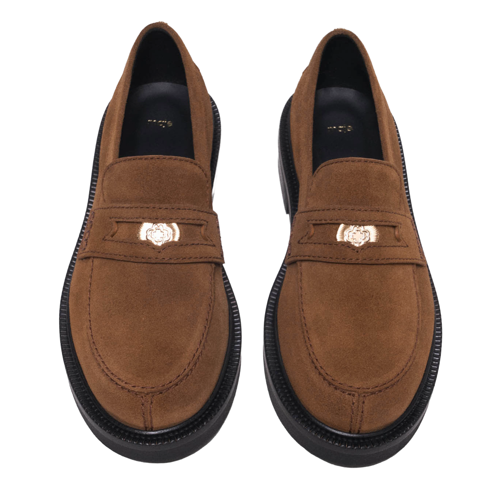 Flat suede moccasins MAJE Brown