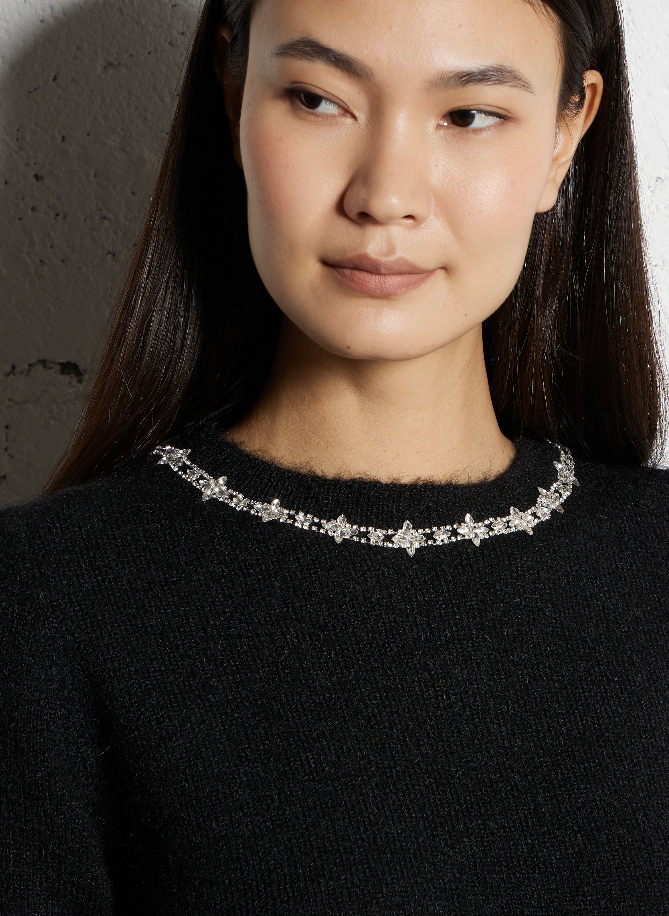 Pull oversize col rond LA PETITE ETOILE Noir