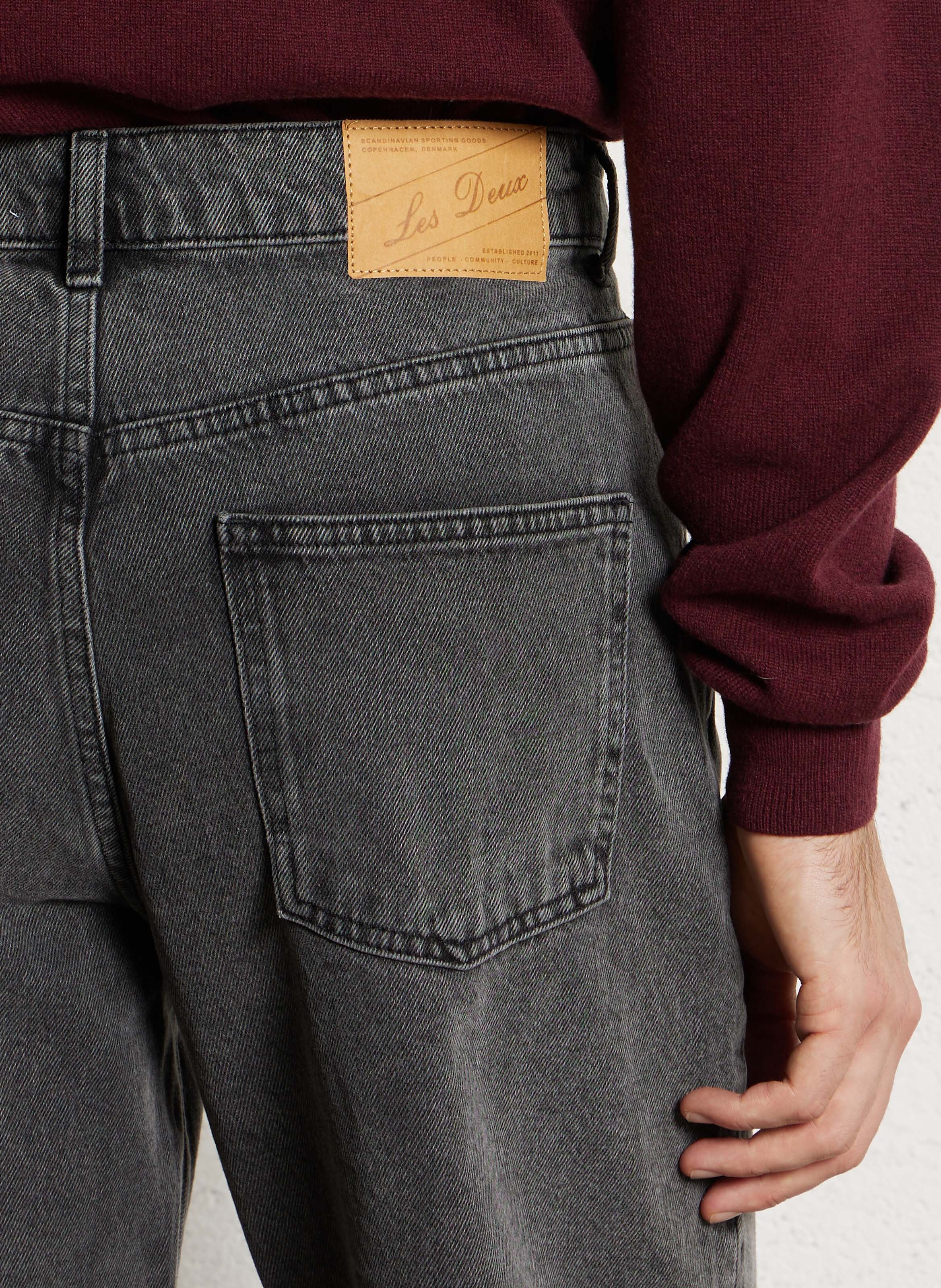 Cotton straight jeans LES DEUX Grey