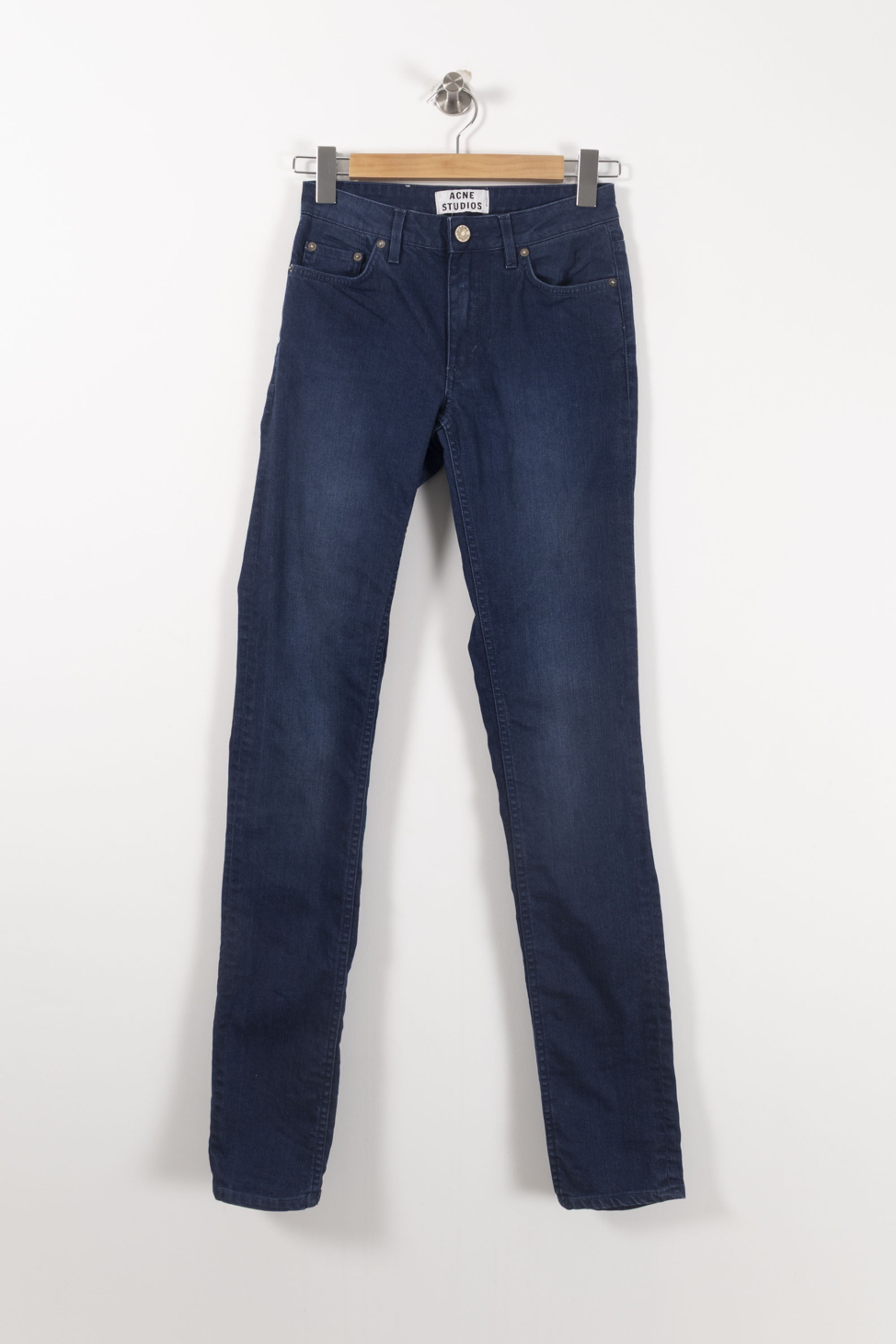 Cropped slim jeans with studs ACNE STUDIOS - Seconde Main Blue