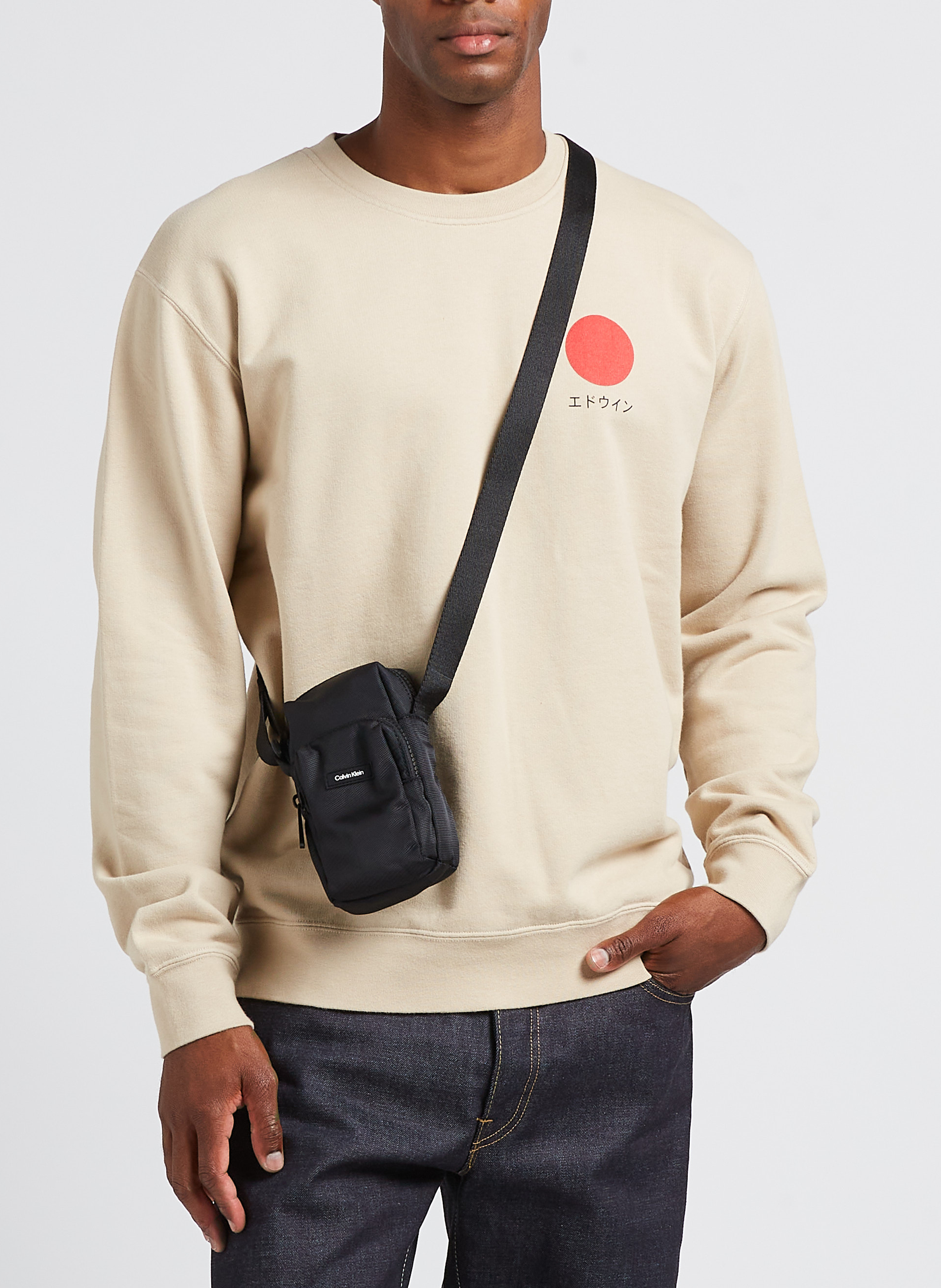 Monogrammed shoulder bag CALVIN KLEIN Black