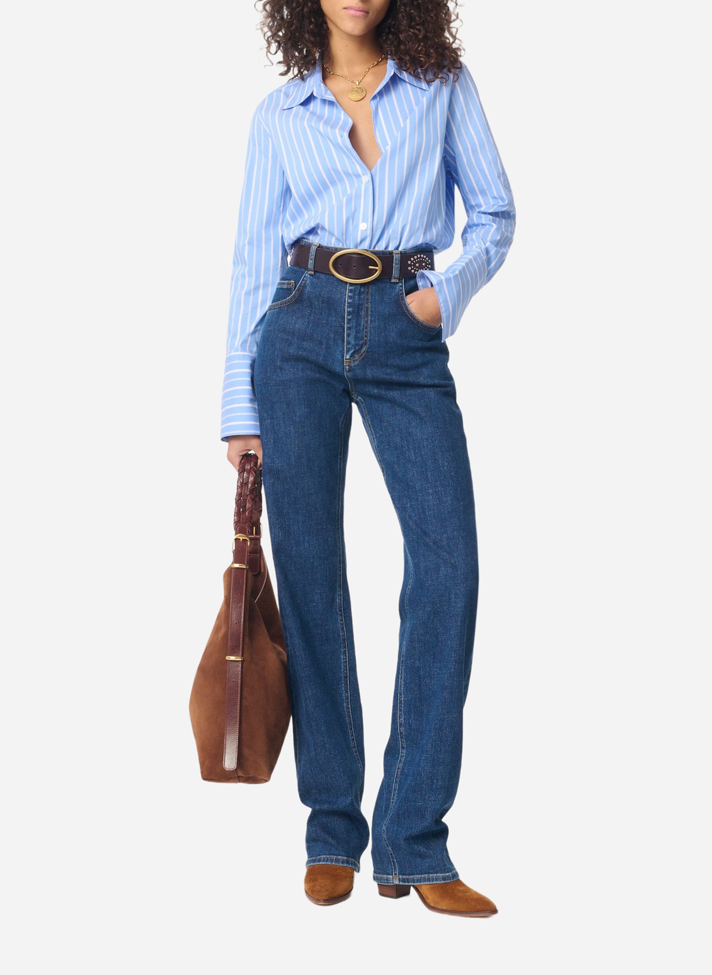 Chemise col classique en coton mélangé VANESSA BRUNO Bleu