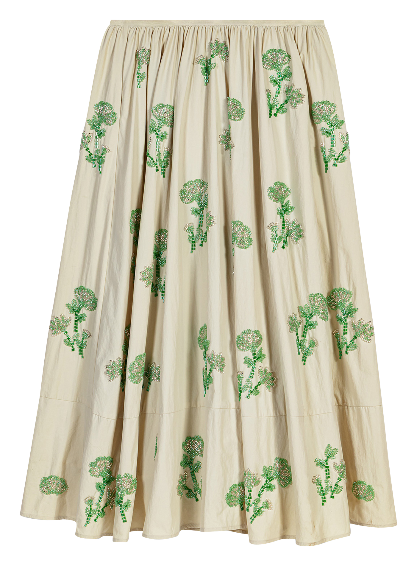 Uitlopende midi-rok met borduurwerk MAJE Beige