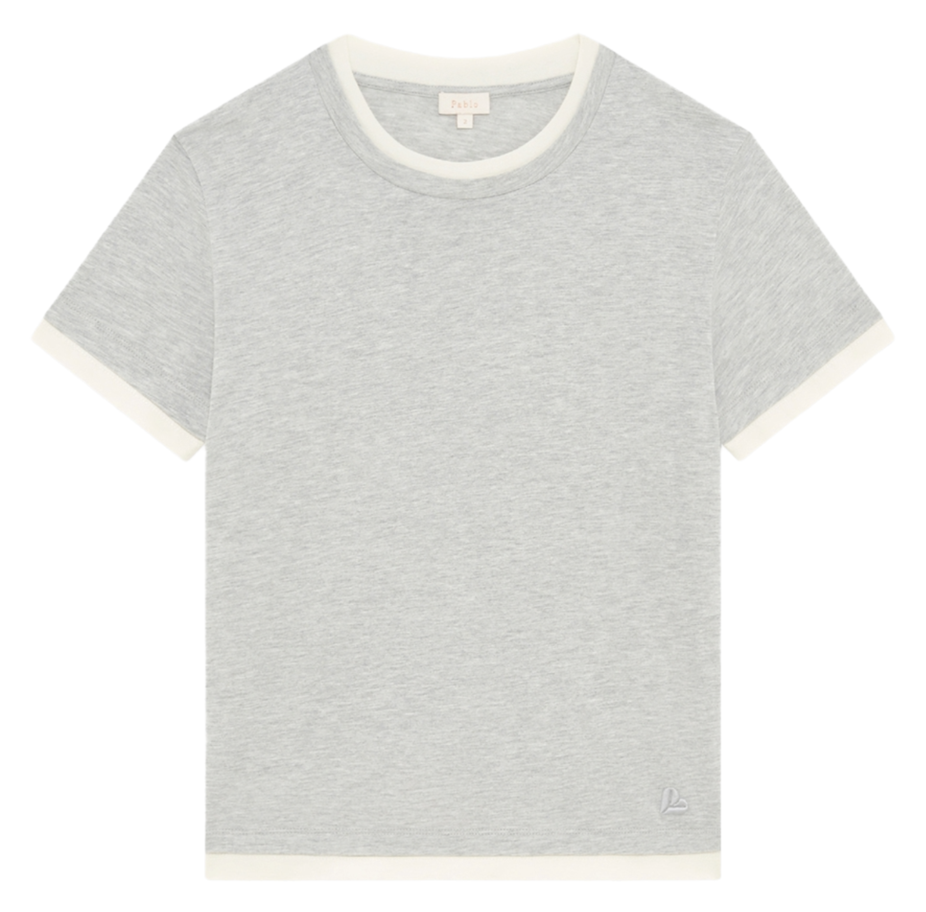 Rechte ronde hals T-shirt van gemengd katoen PABLO Grijs