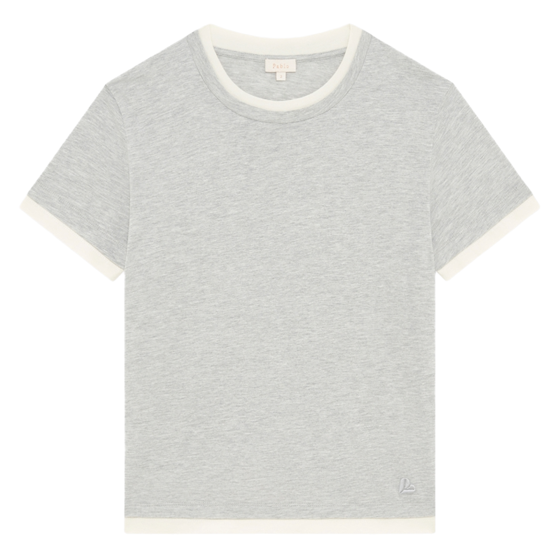 T-shirt droit col rond en coton mélangé PABLO Gris
