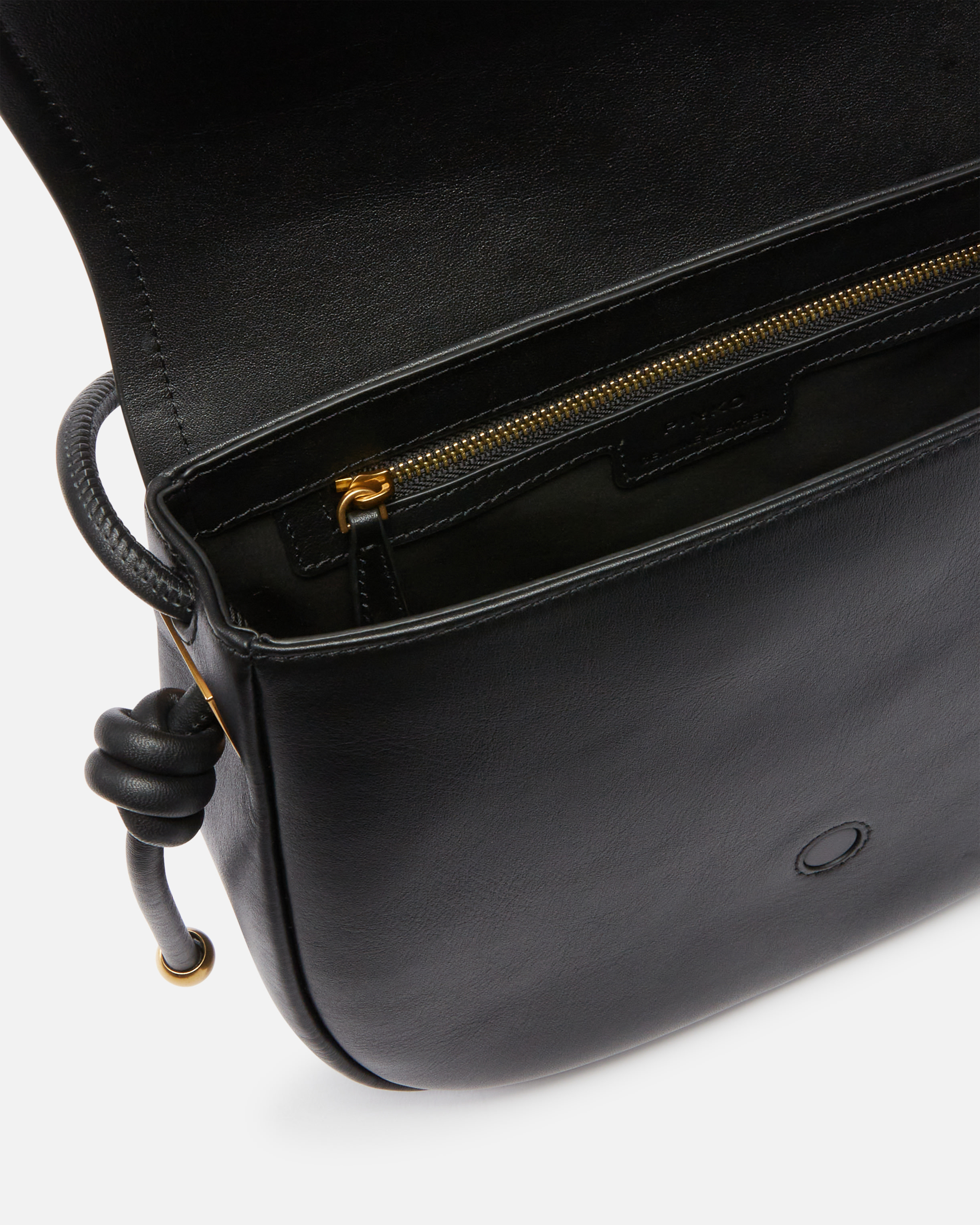 Grand sac à bandoulière en cuir noué PINKO Noir