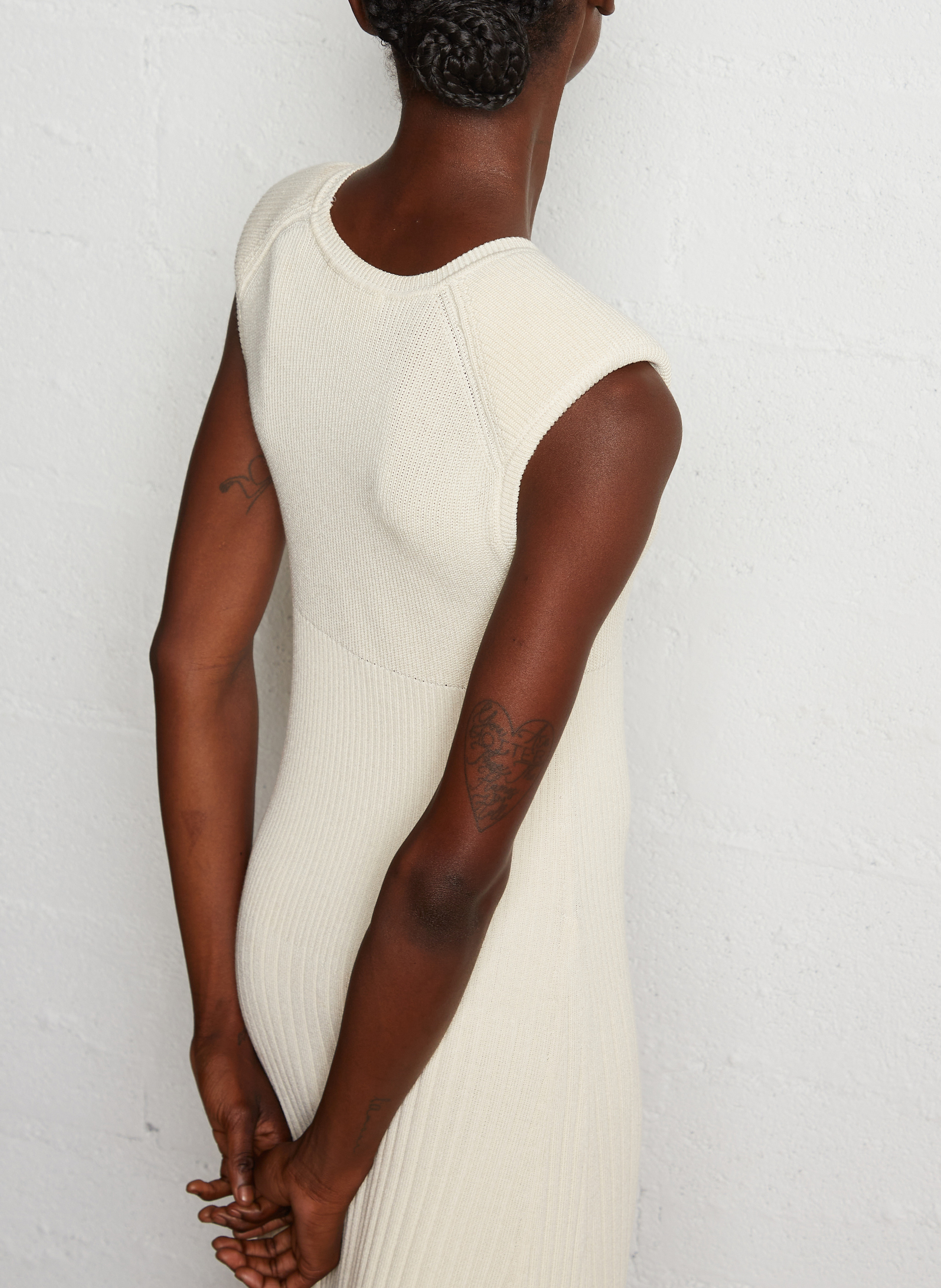 Robe longue droite col rond  BA&SH Beige