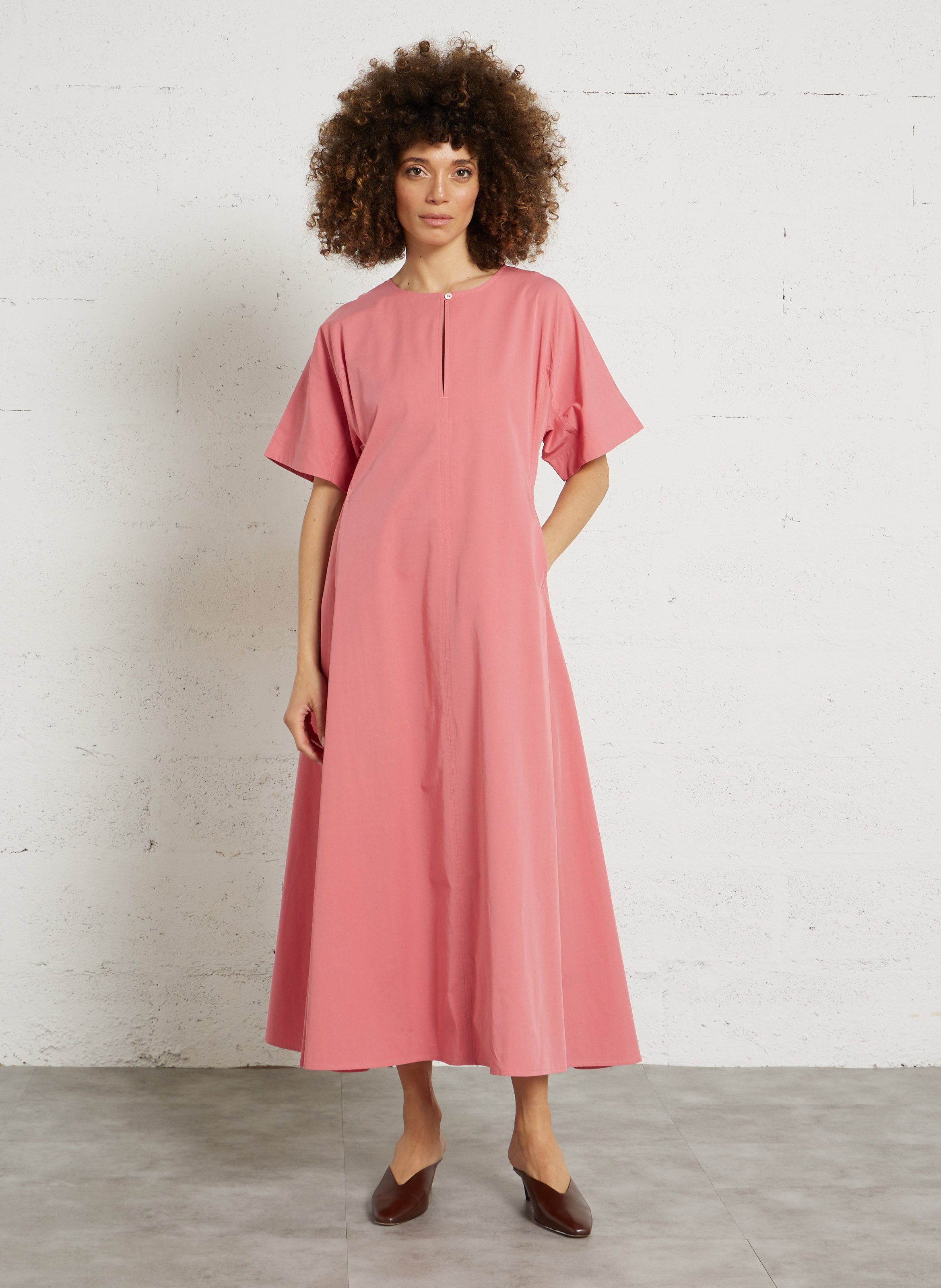 Langes einfarbiges Kleid RUE DE TOKYO Rot