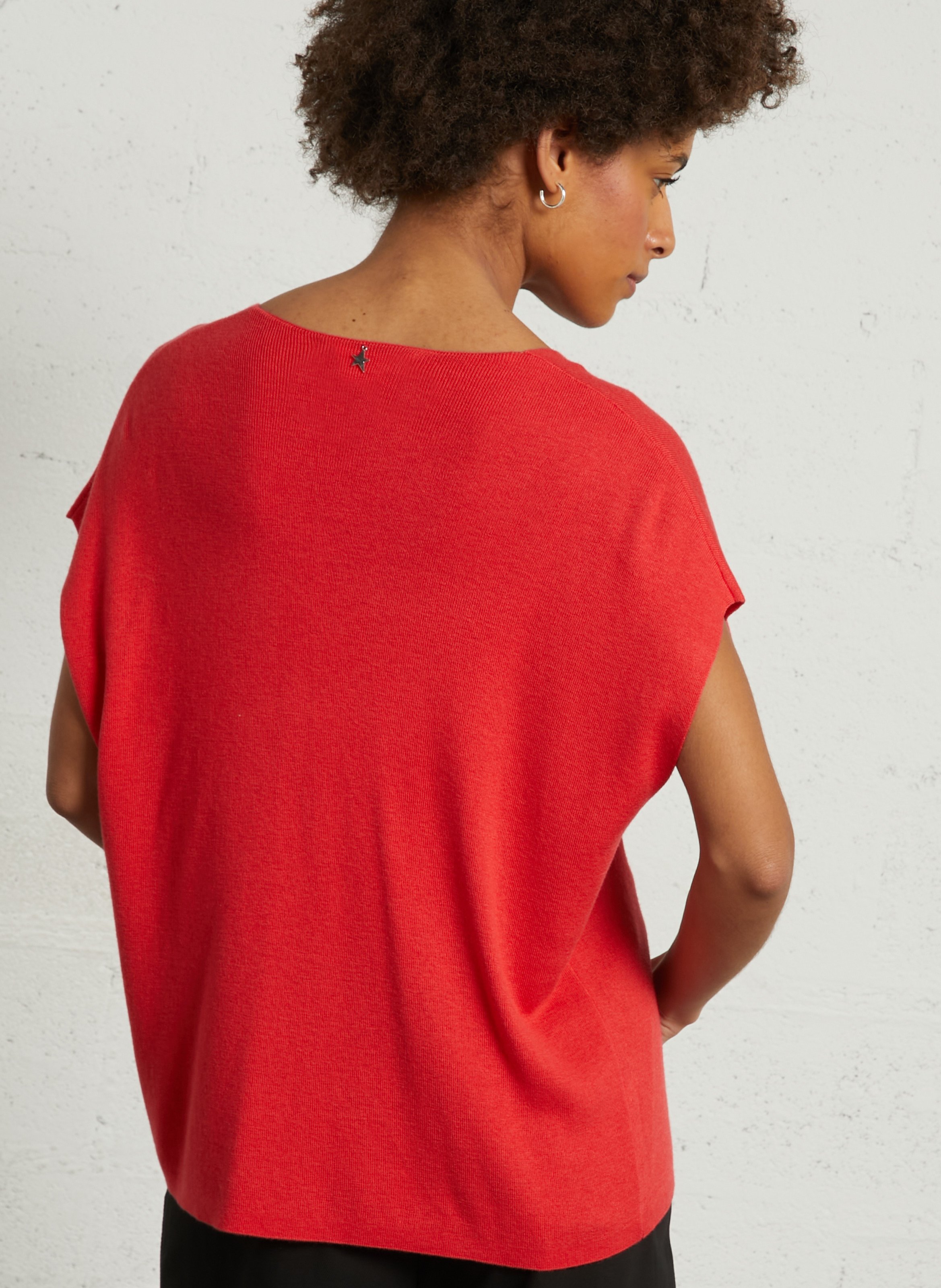 Rechte trui met V-hals SUD EXPRESS Rood