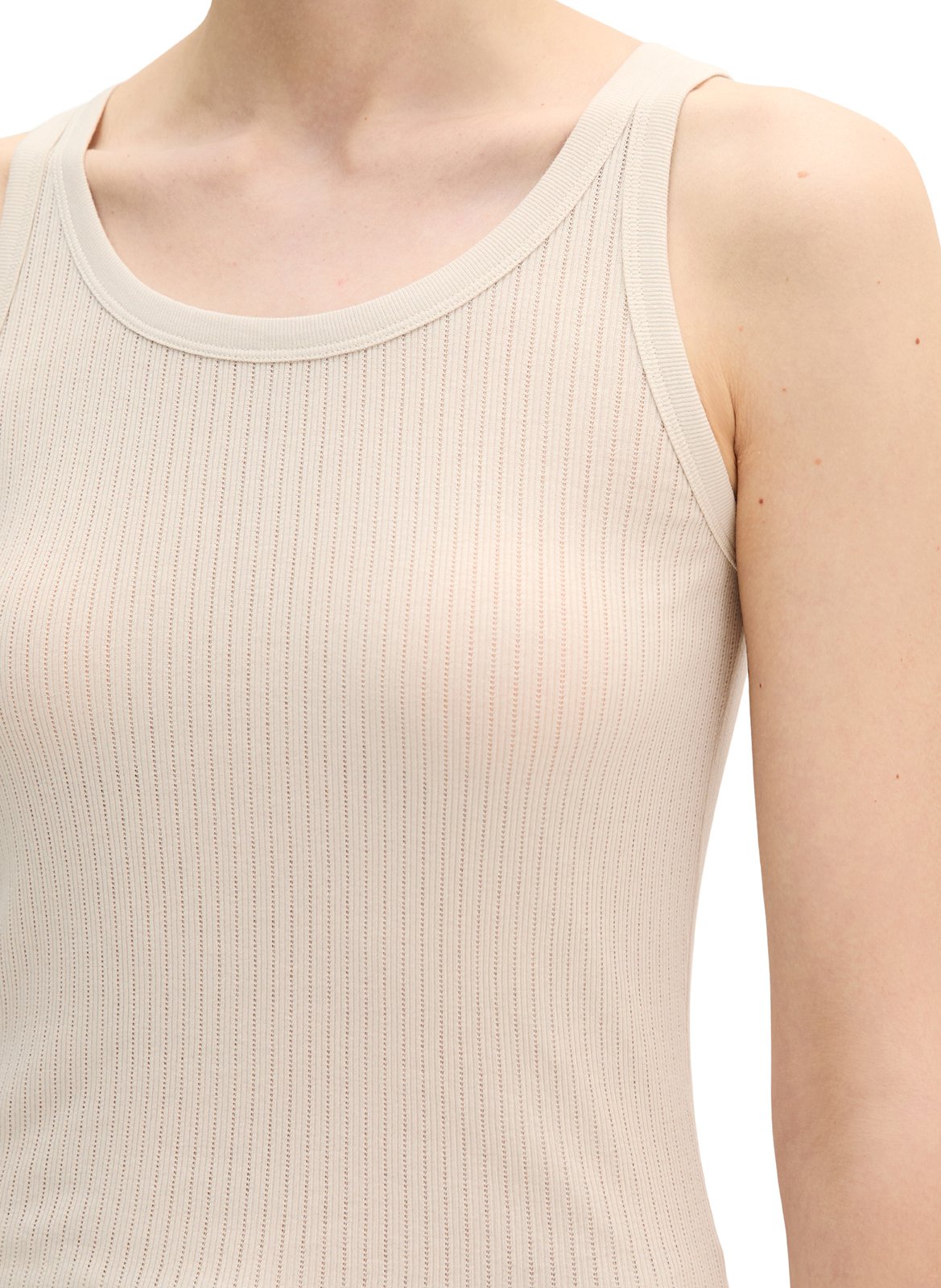 Débardeur uni en maille côtelée MARC O'POLO Beige