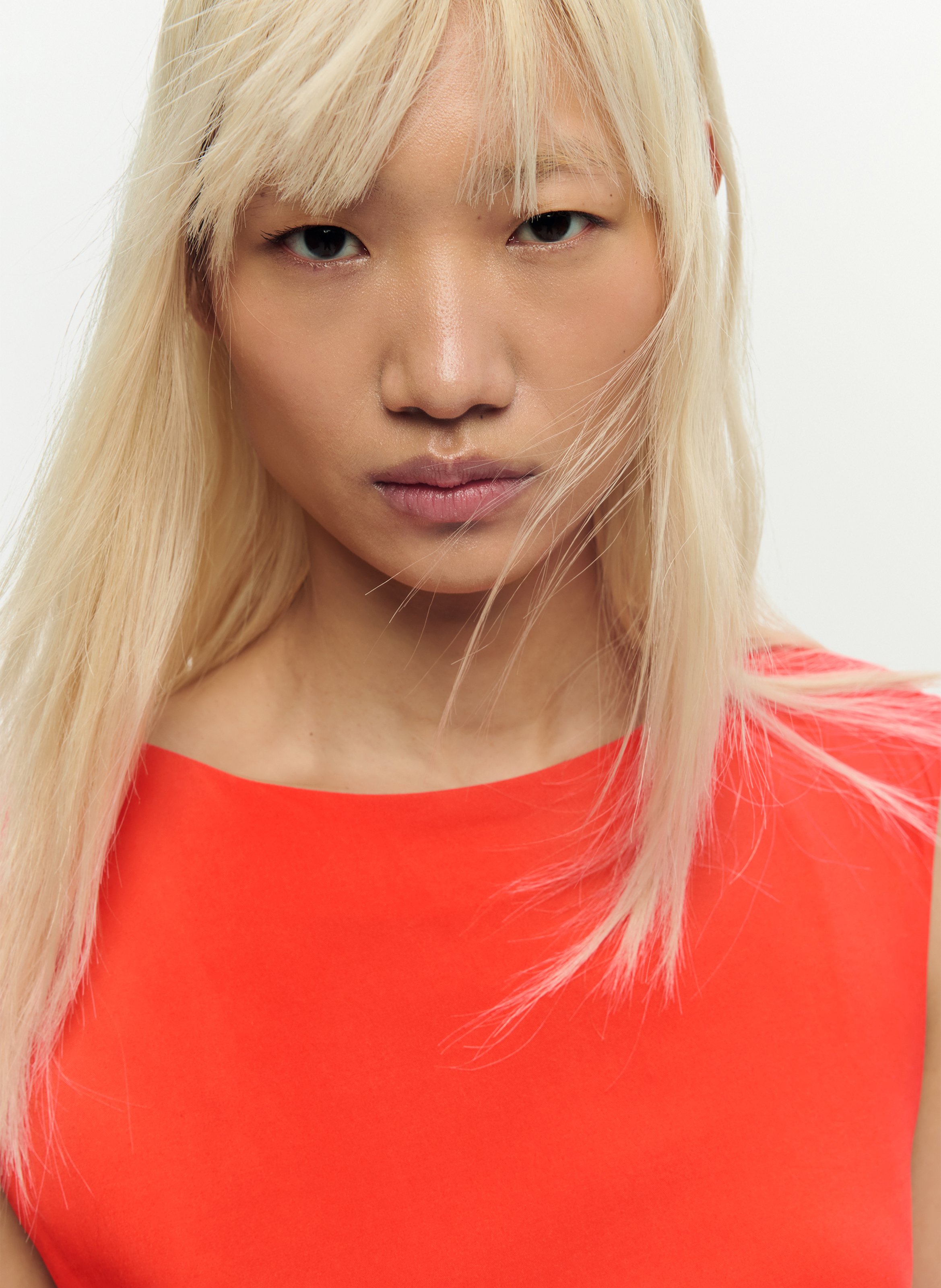 Halflange jurk met print en ronde hals DESIGUAL Oranje