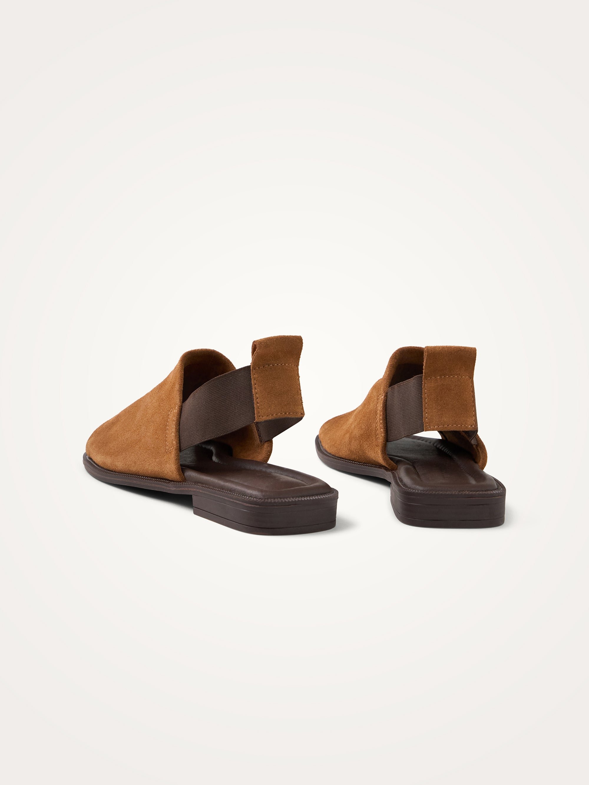 Suede mules with elastic strap VANESSA WU Beige