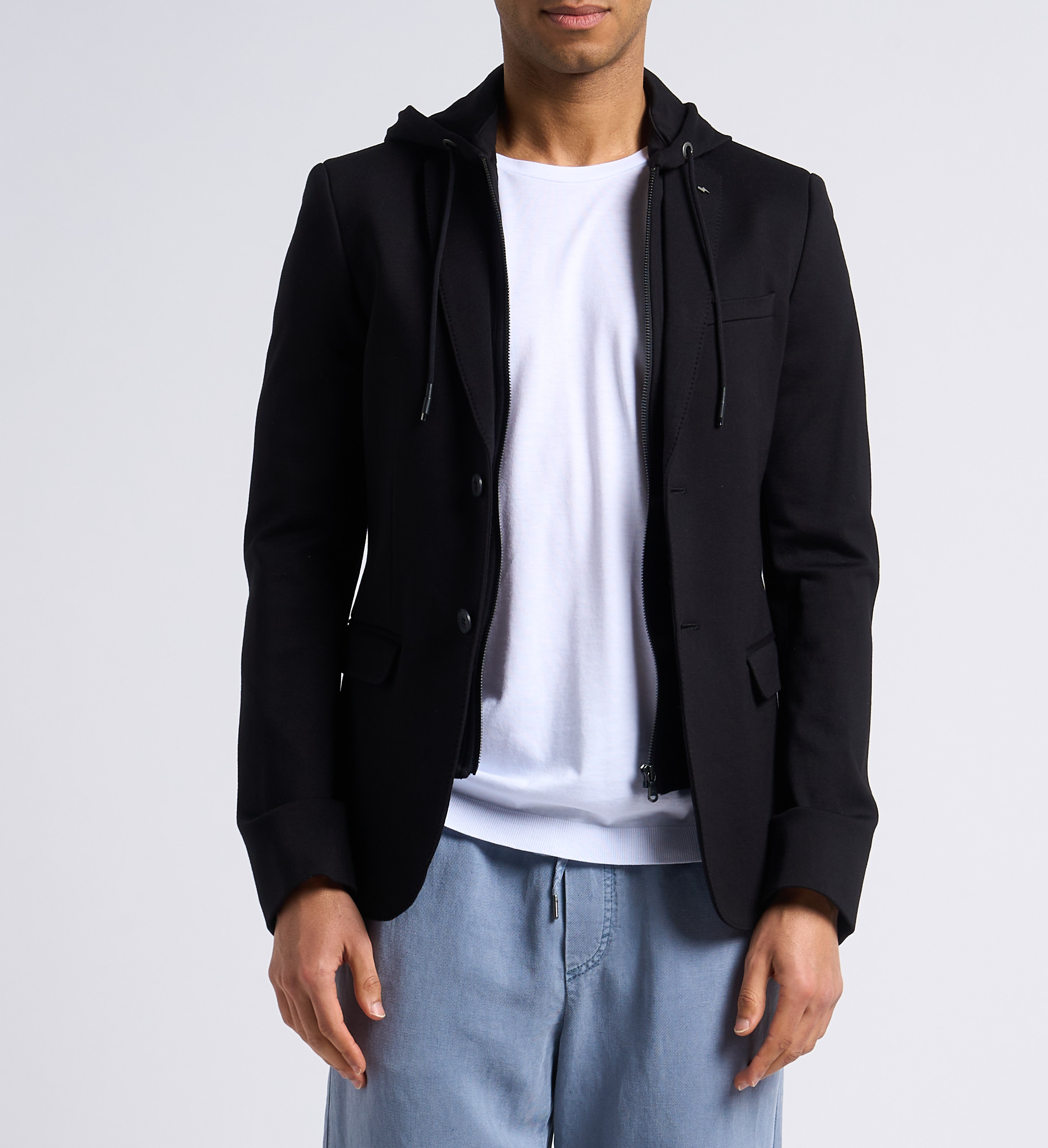 Jasje met klassieke kraag en capuchon IKKS Zwart