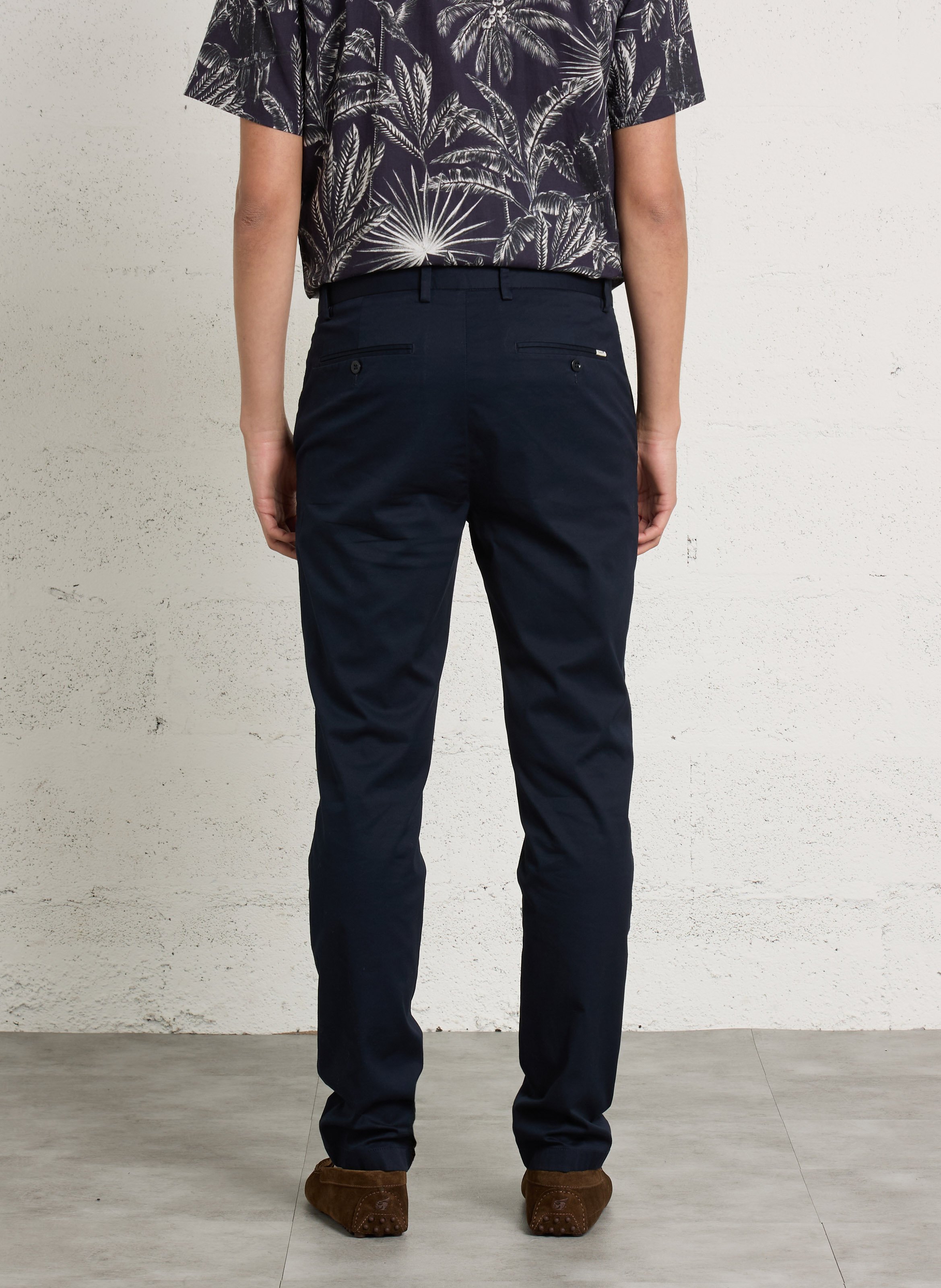 Solid straight chino pants GANT Blue