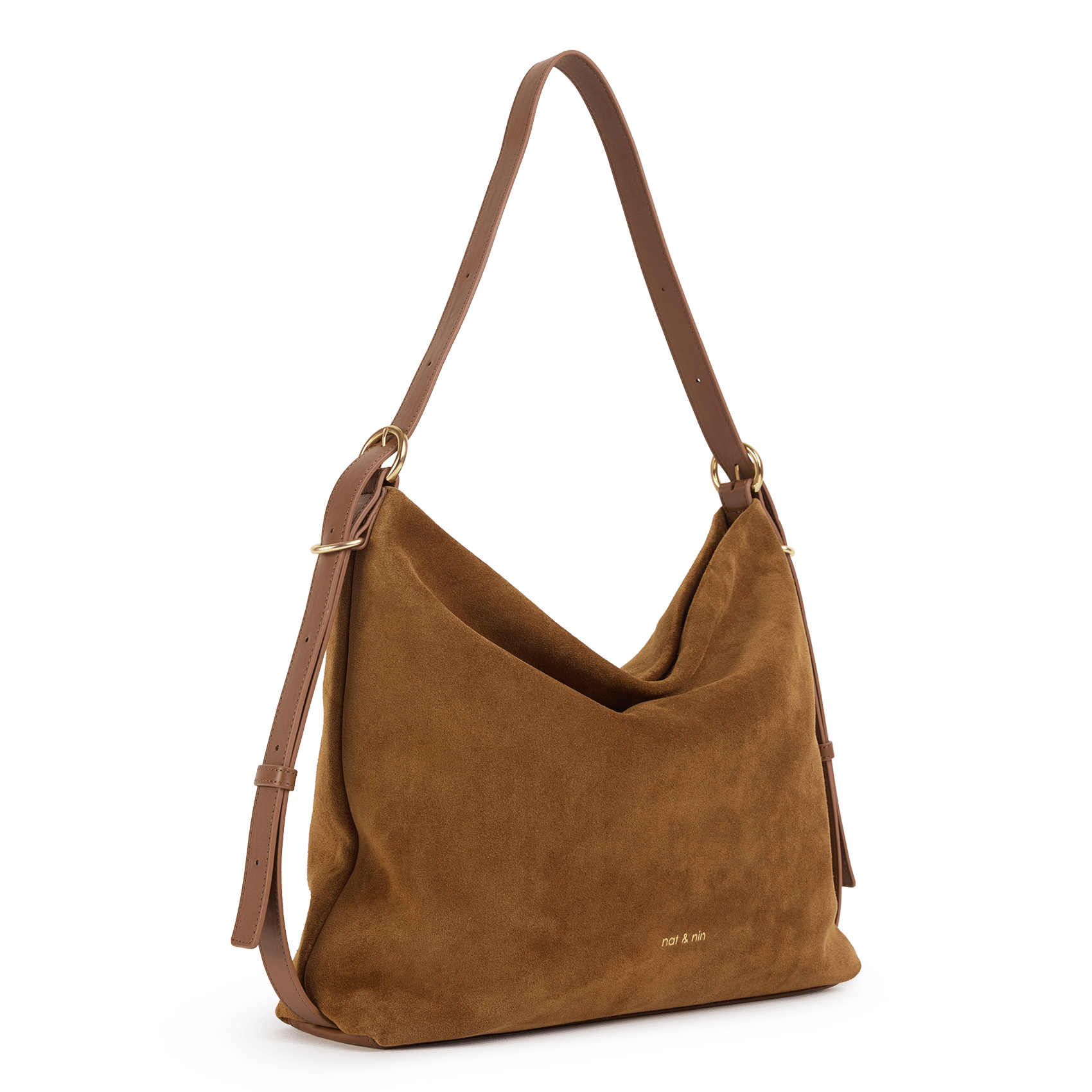 Sac hobo en cuir NAT & NIN Marron