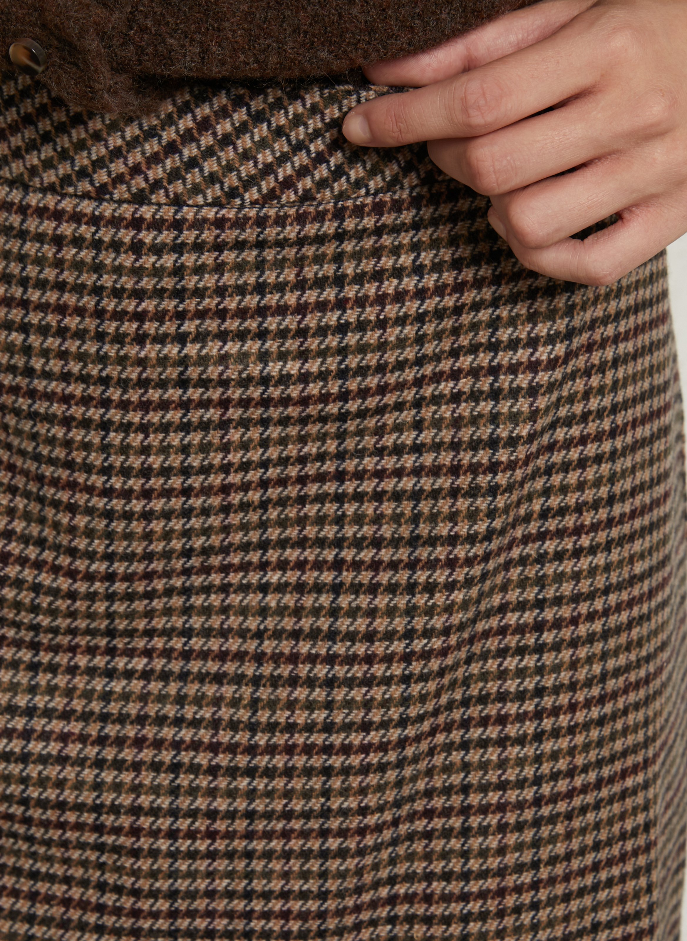 Short straight skirt in blended wool DES PETITS HAUTS Multicolored