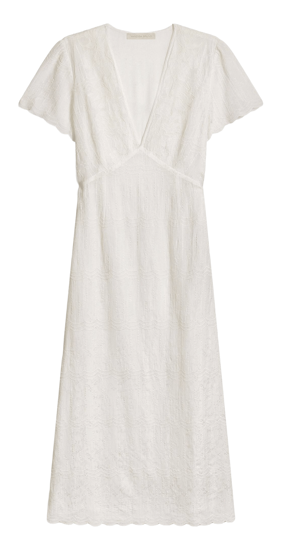 Robe maxi à broderies VANESSA BRUNO Blanc