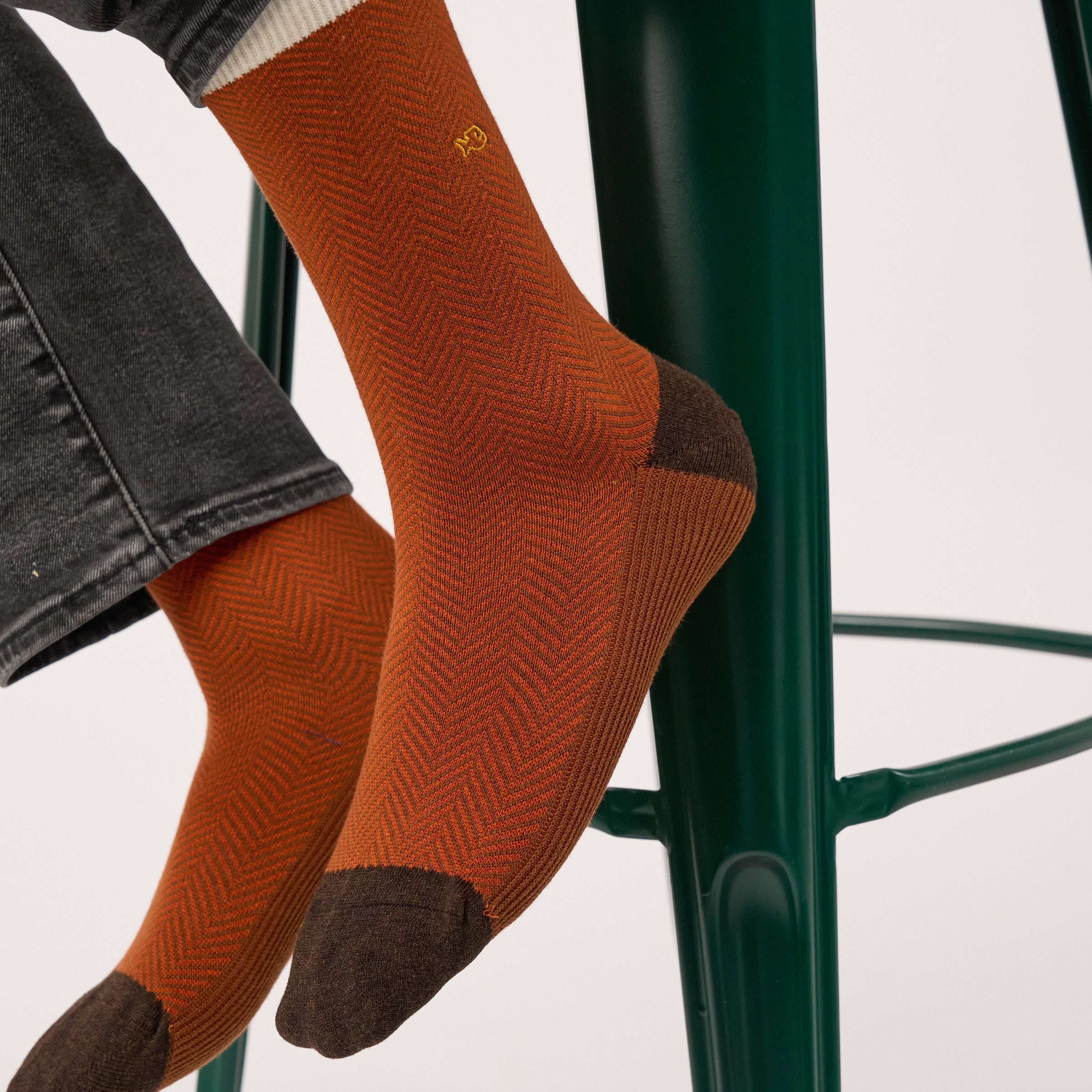 Combed cotton herringbone socks | Red BILLYBELT Men