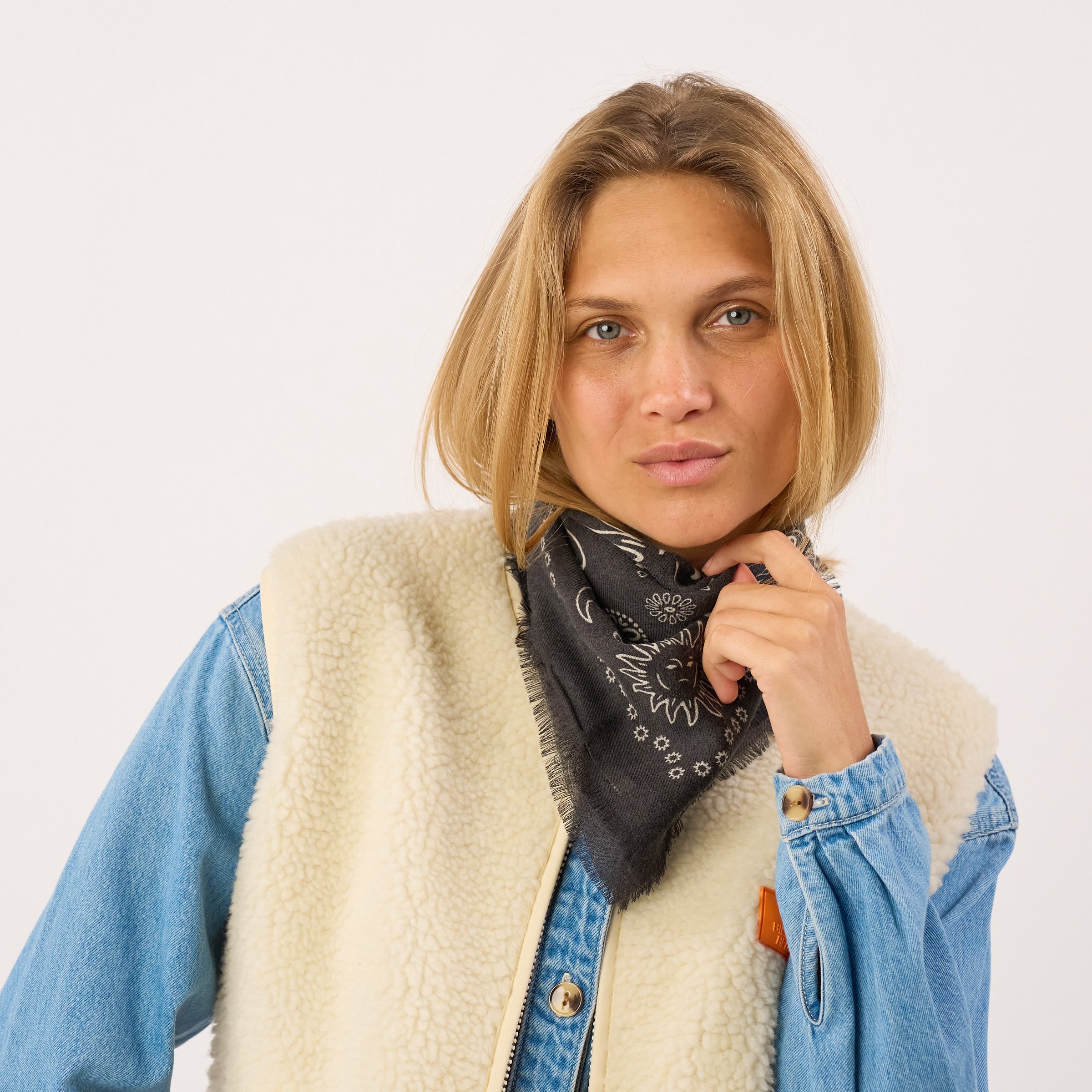 Small wool scarf alice | Grey BILLYBELT Women