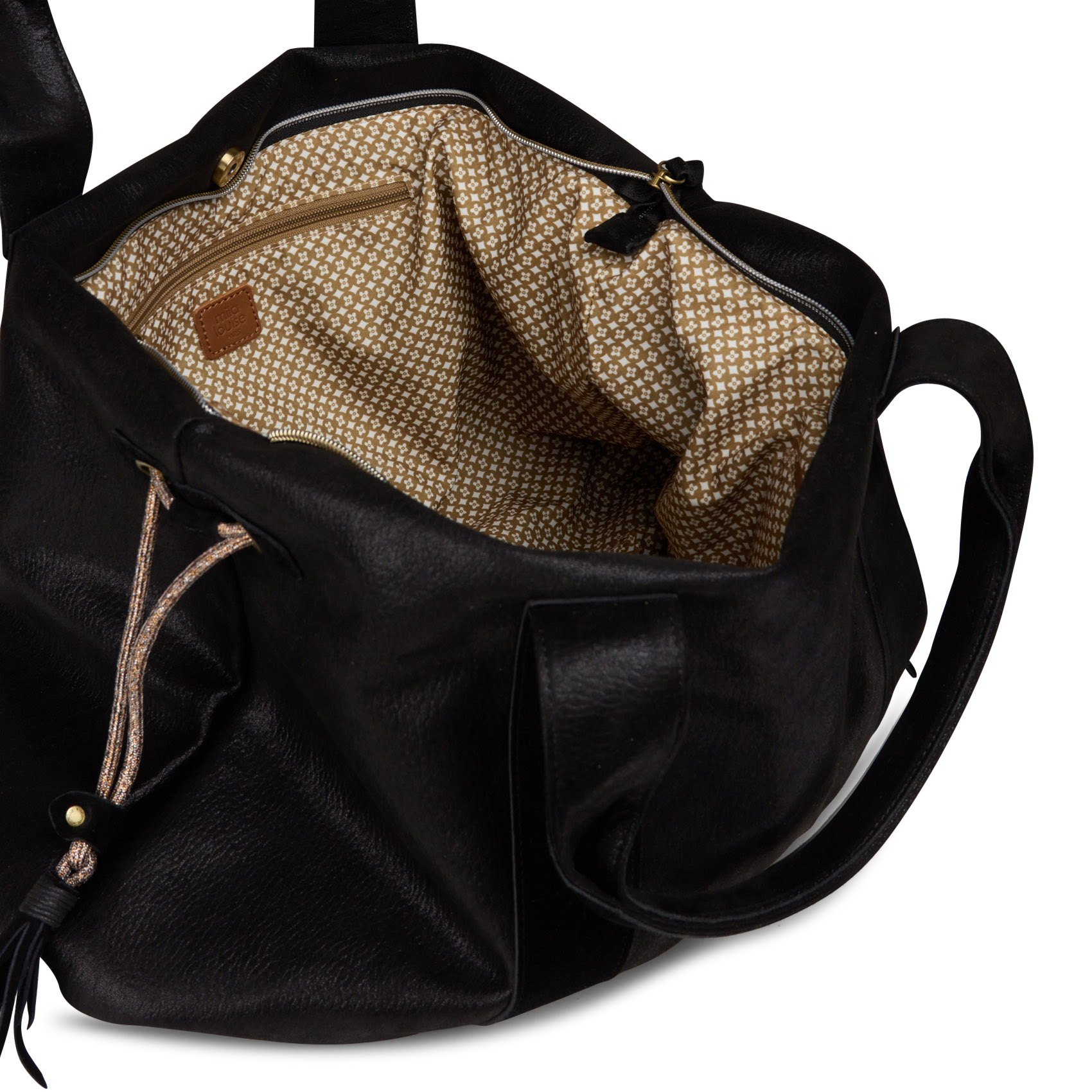 Sac porté épaule en cuir MILA LOUISE Noir