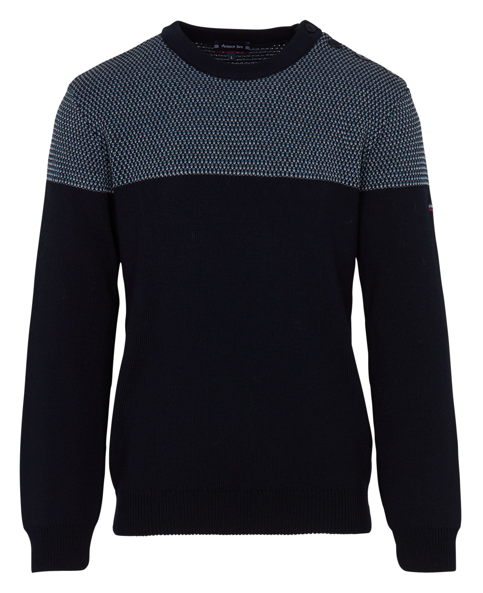 Round-neck wool-blend straight-cut sweater ARMOR LUX Blue