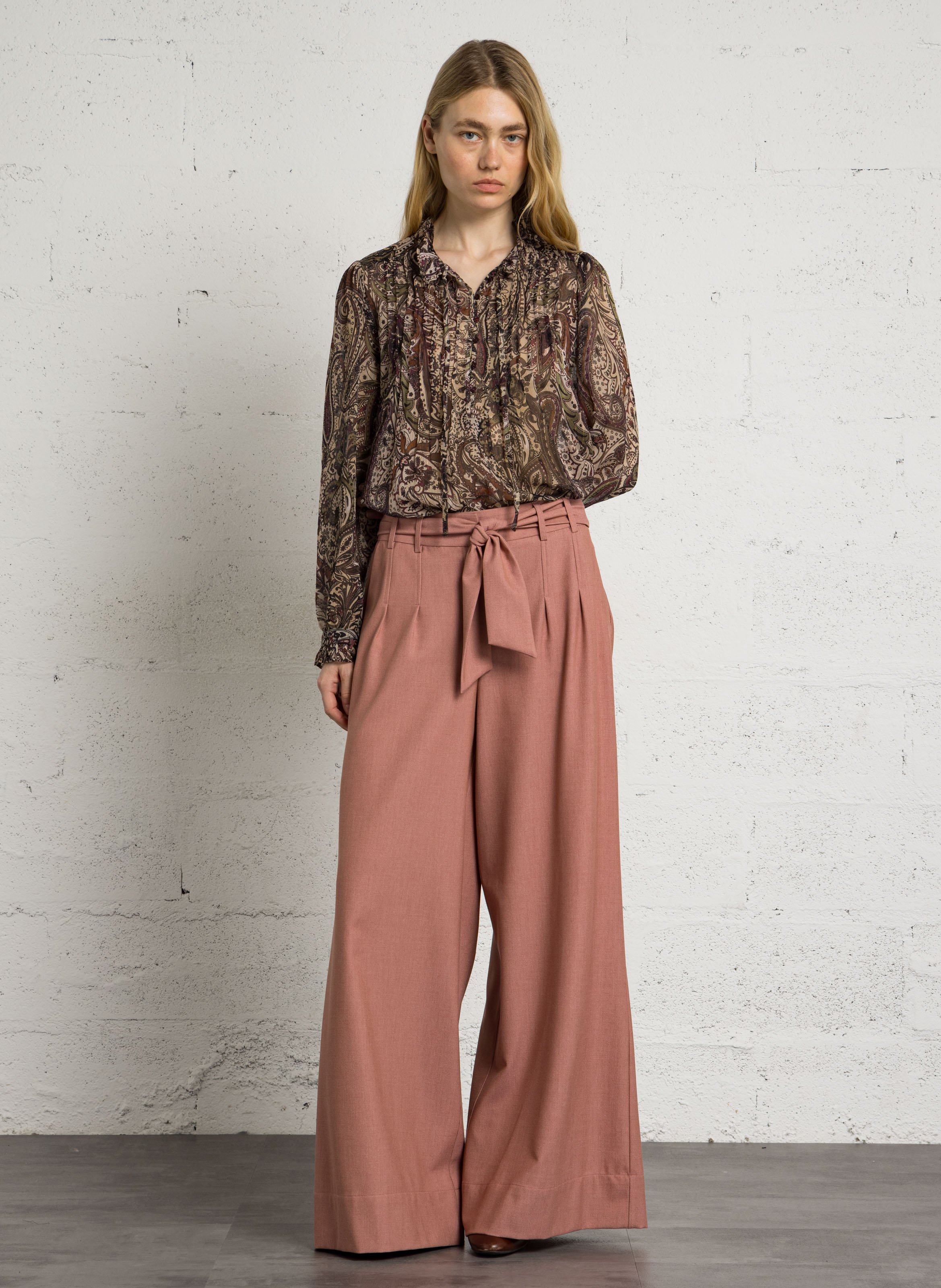 Bluse mit Print und Knopfleiste | Rot SUD EXPRESS Damen