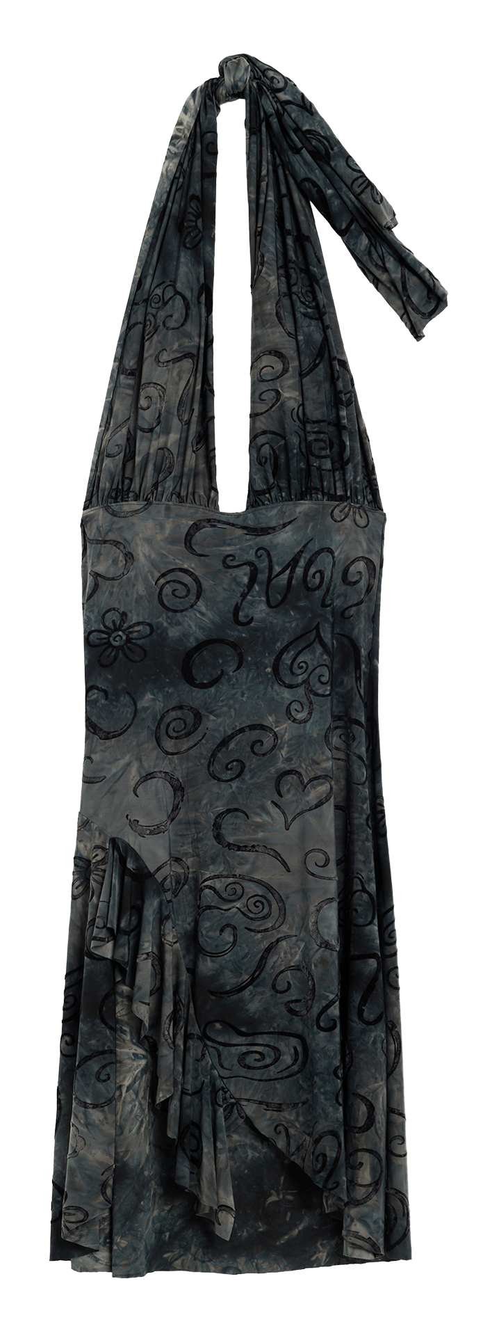 Modulaire midi-jurk met split van jacquard DESIGUAL Grijs