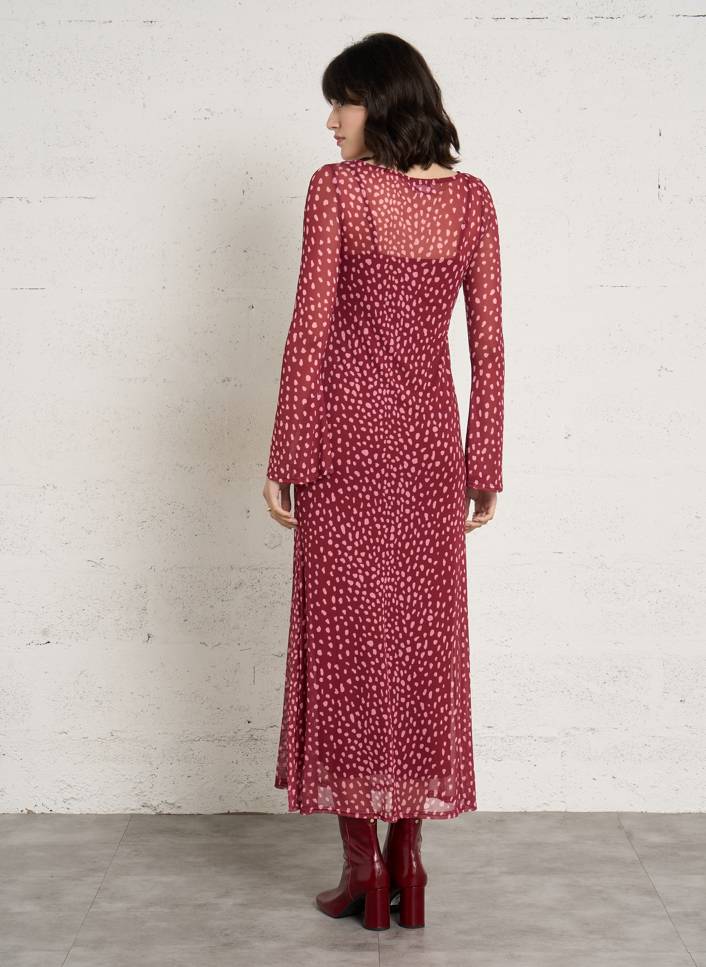 Robe longue col rond imprimée NEVER FULLY DRESSED Rouge
