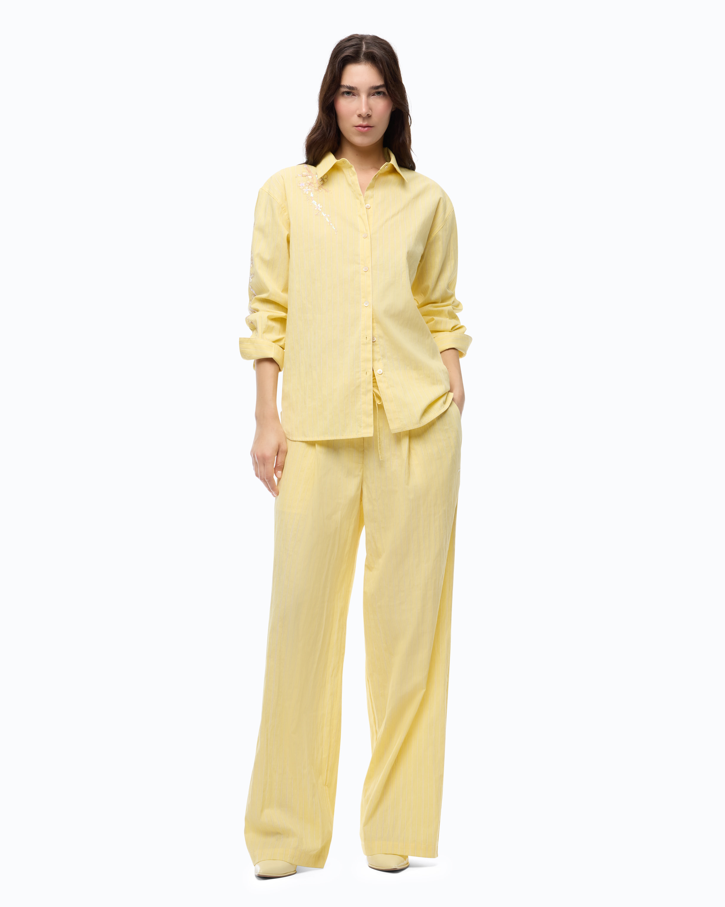 Striped trousers with drawstring waist PINKO Multicolored