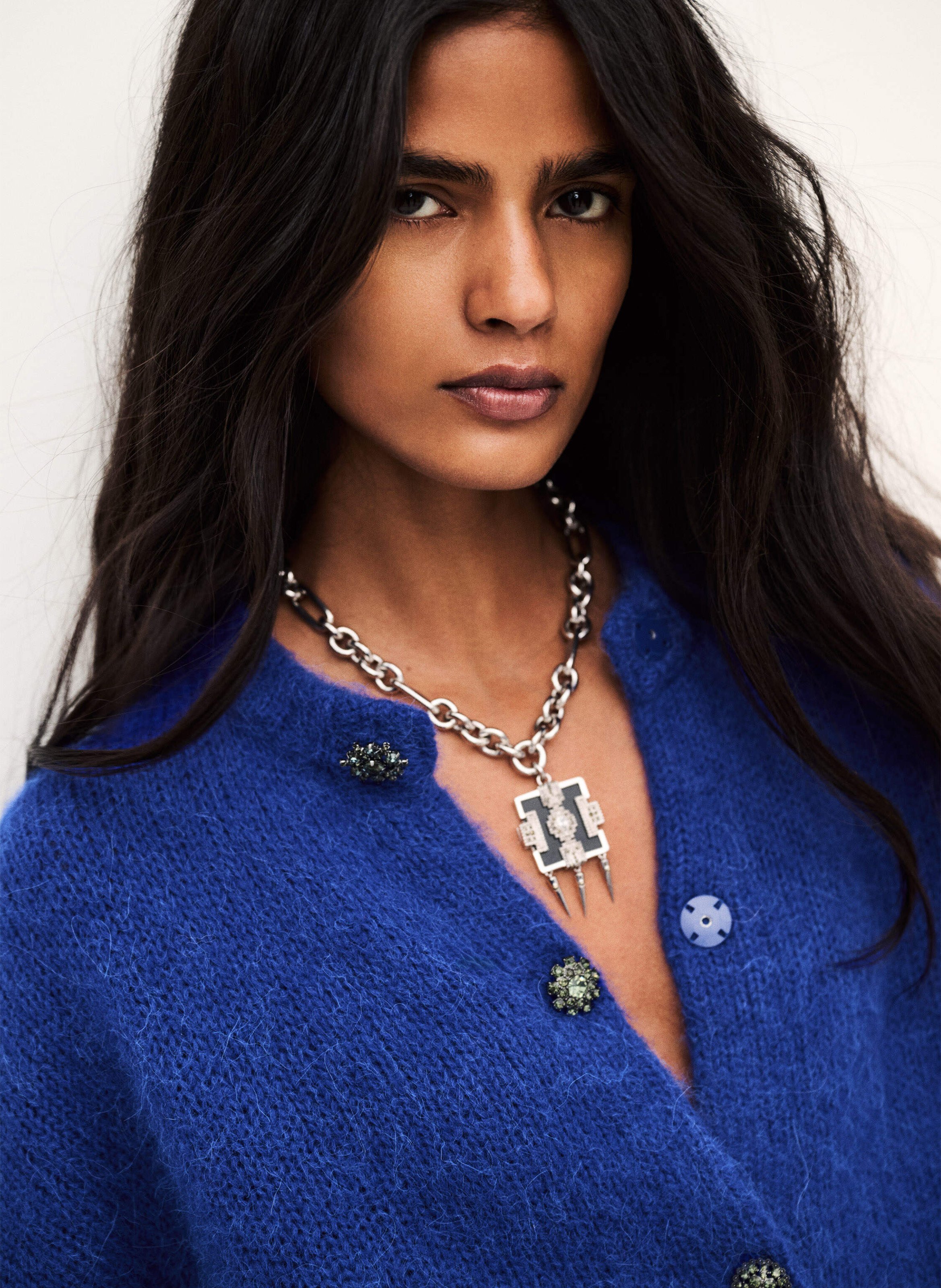Straight wool-blend cardigan BA&SH Blue
