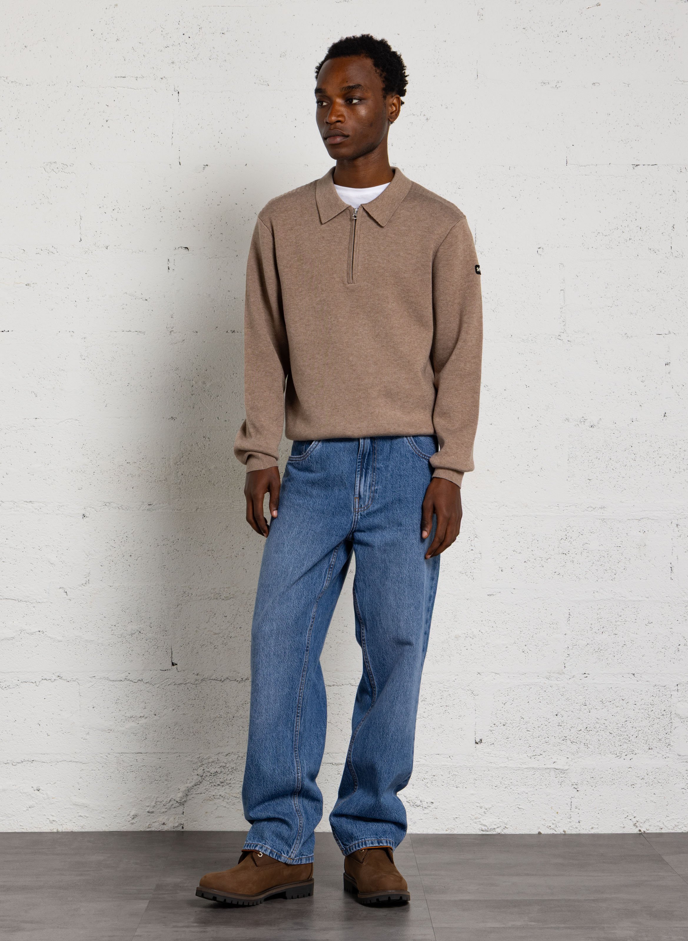 Einfarbige gerade Jeans aus Baumwolle SOLID Blau