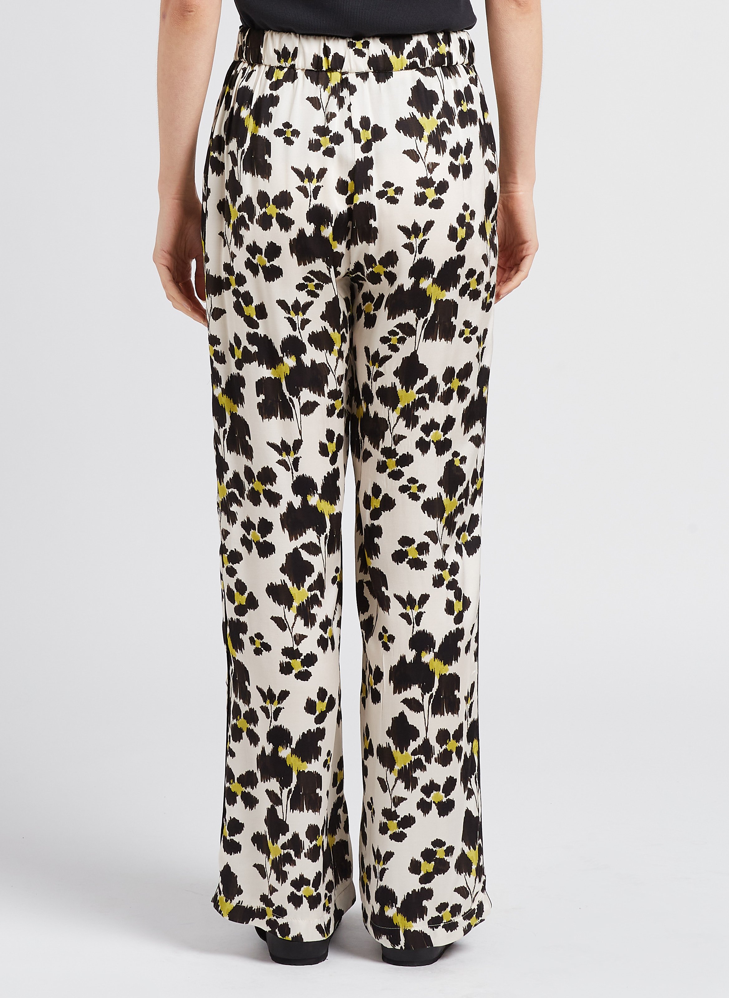 Broek met hoge taille en print IMPERIAL Zwart