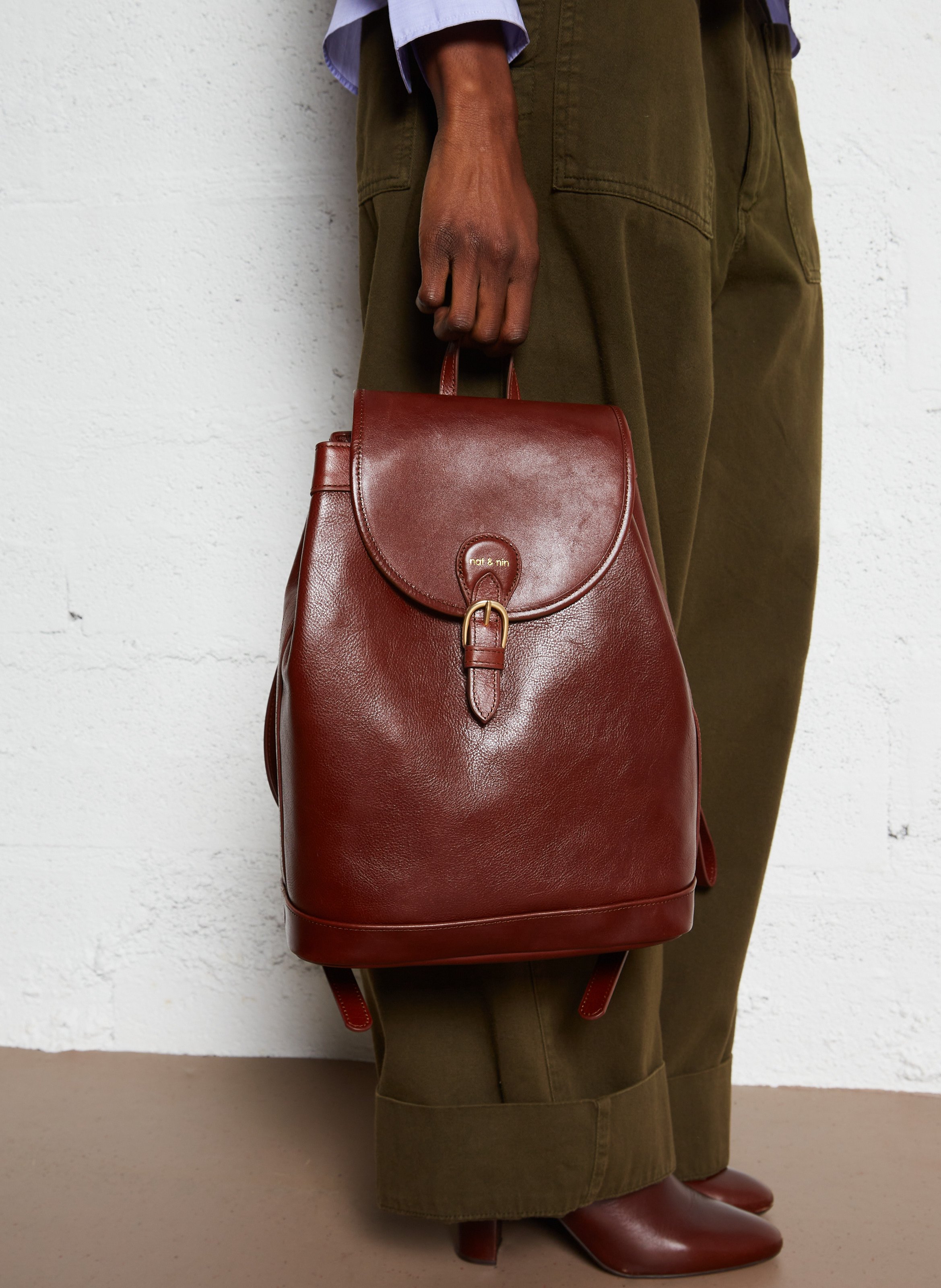 Mochila de cuero Marron