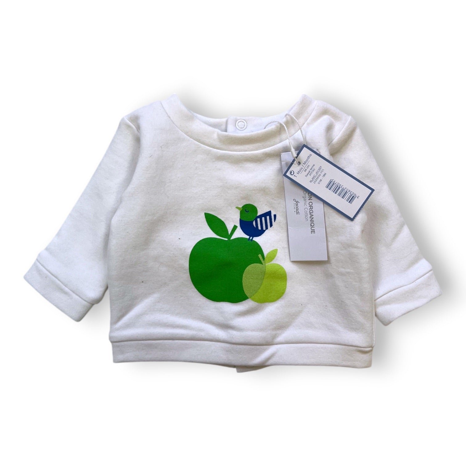White Baby Sweatshirt - 1 month JACADI - Seconde Main White