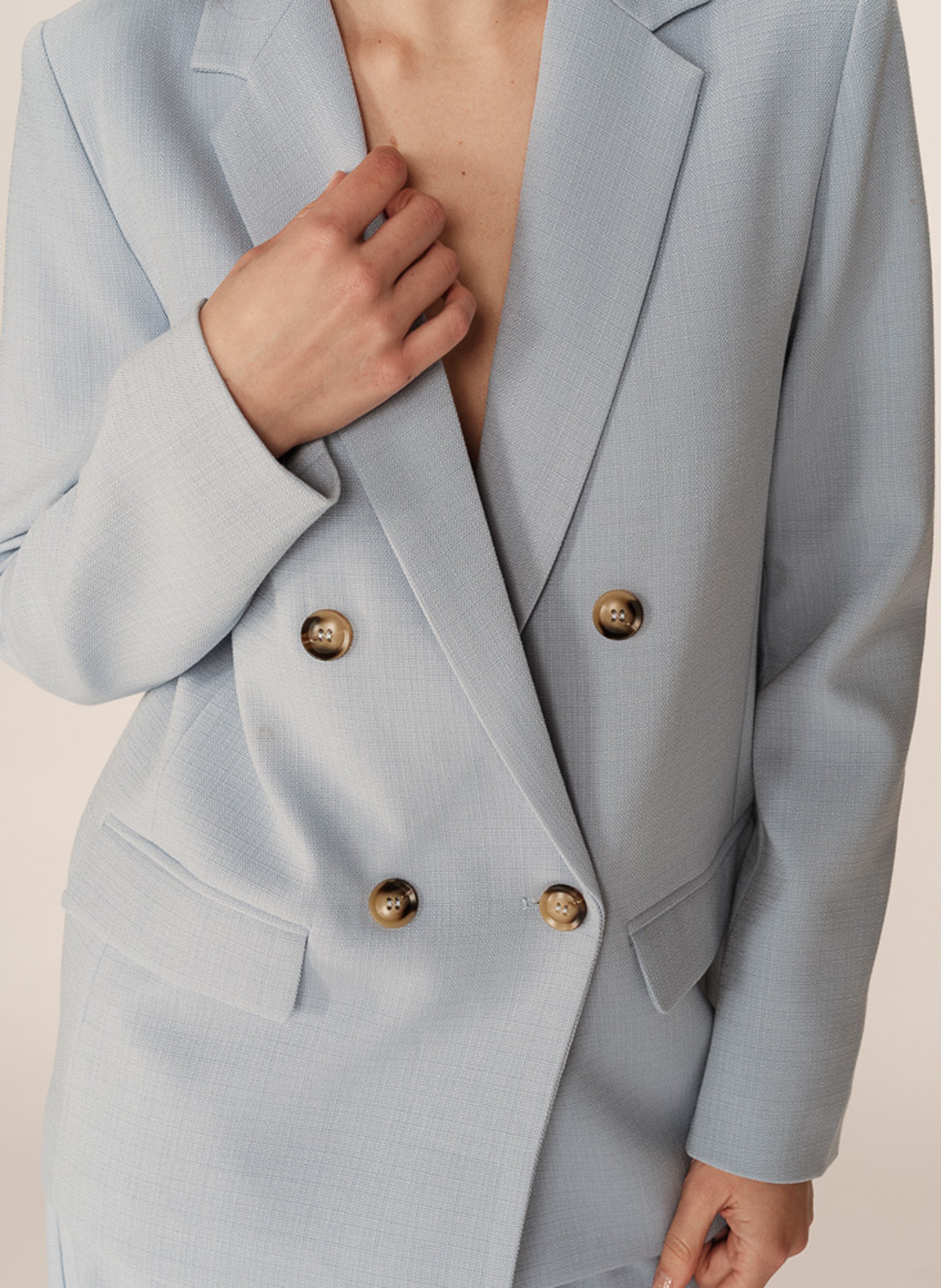 Veste de tailleur double boutonnage Bleu