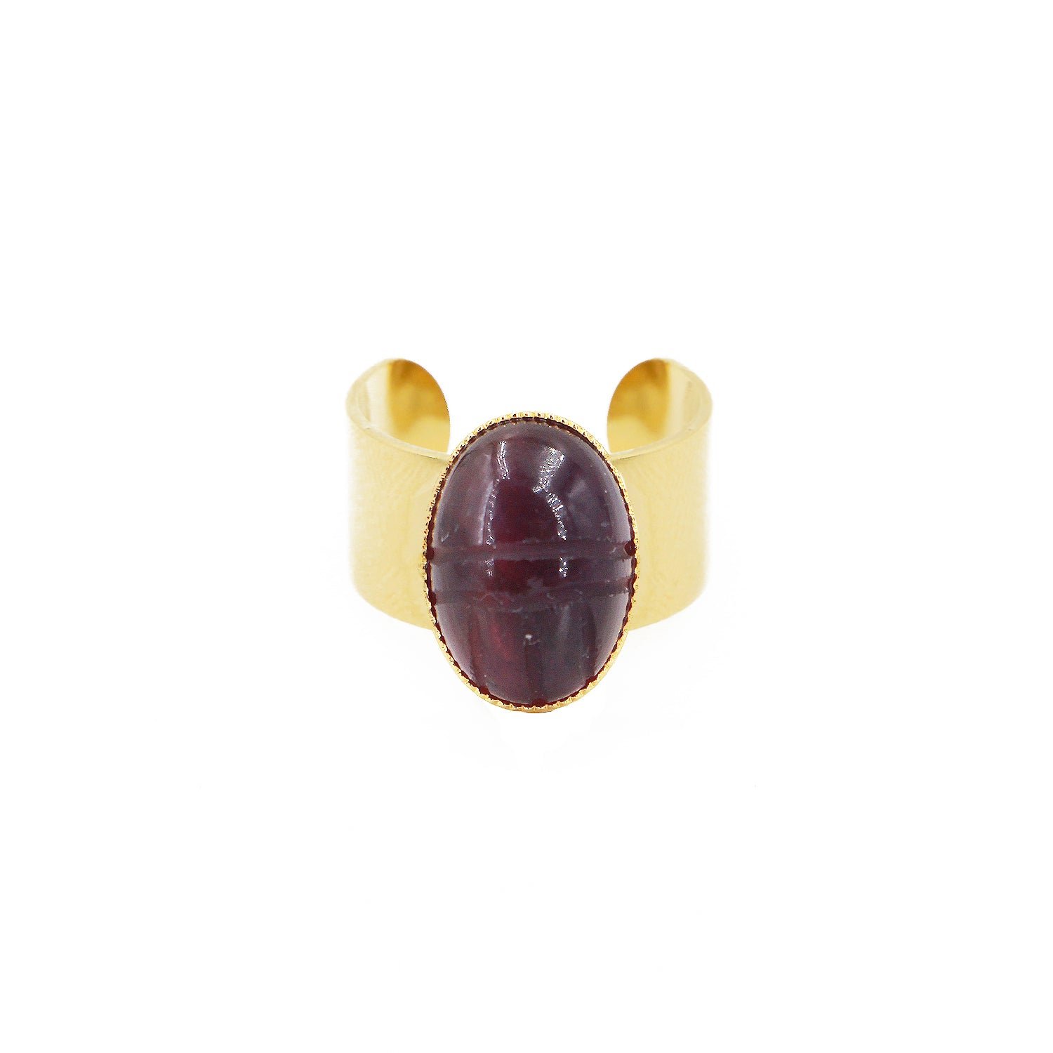 Bague plaqué or scarabée NILAI Brown