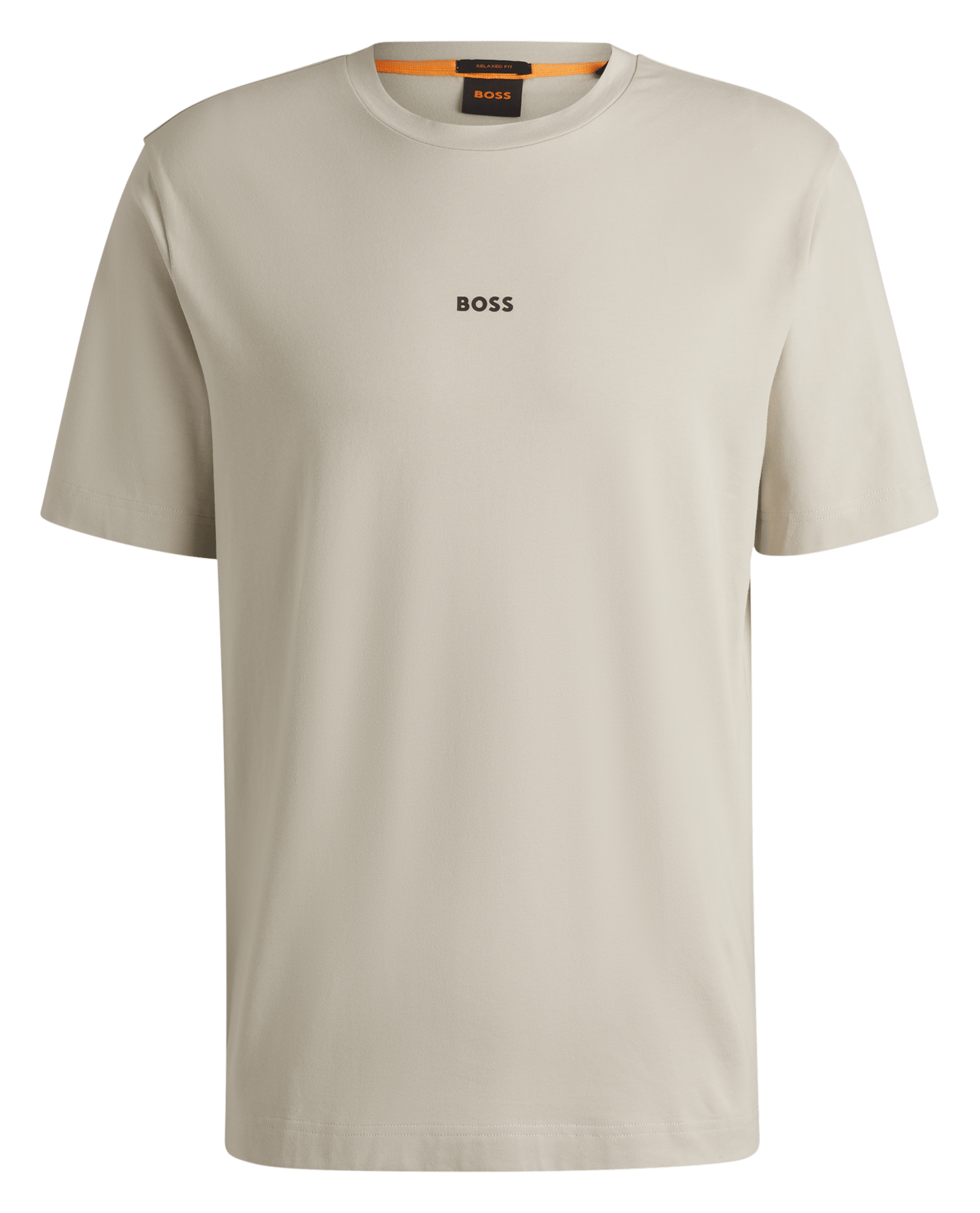 Tee-shirt col rond en coton mélangé  BOSS Beige