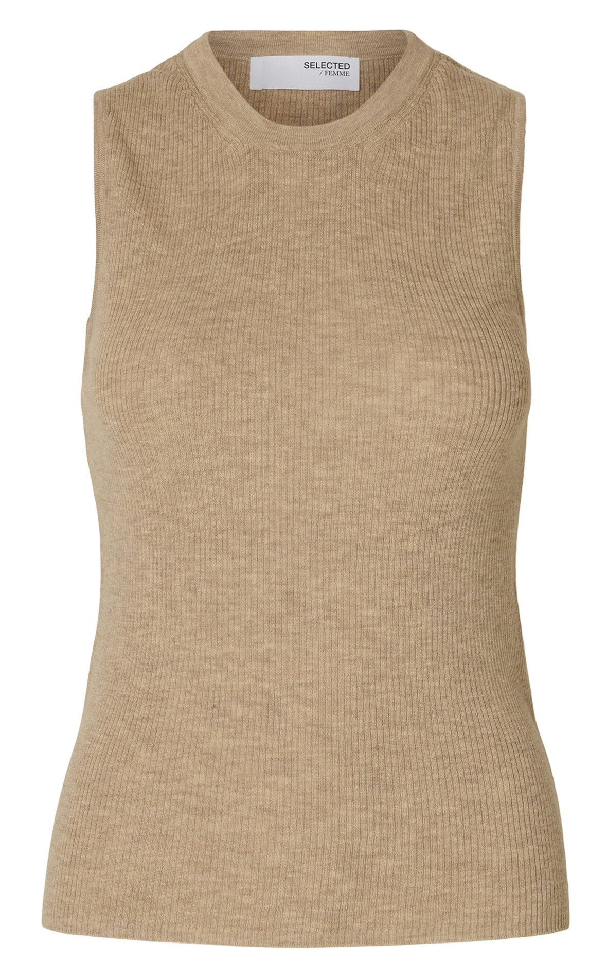 Débardeur ajusté côtelé  Beige