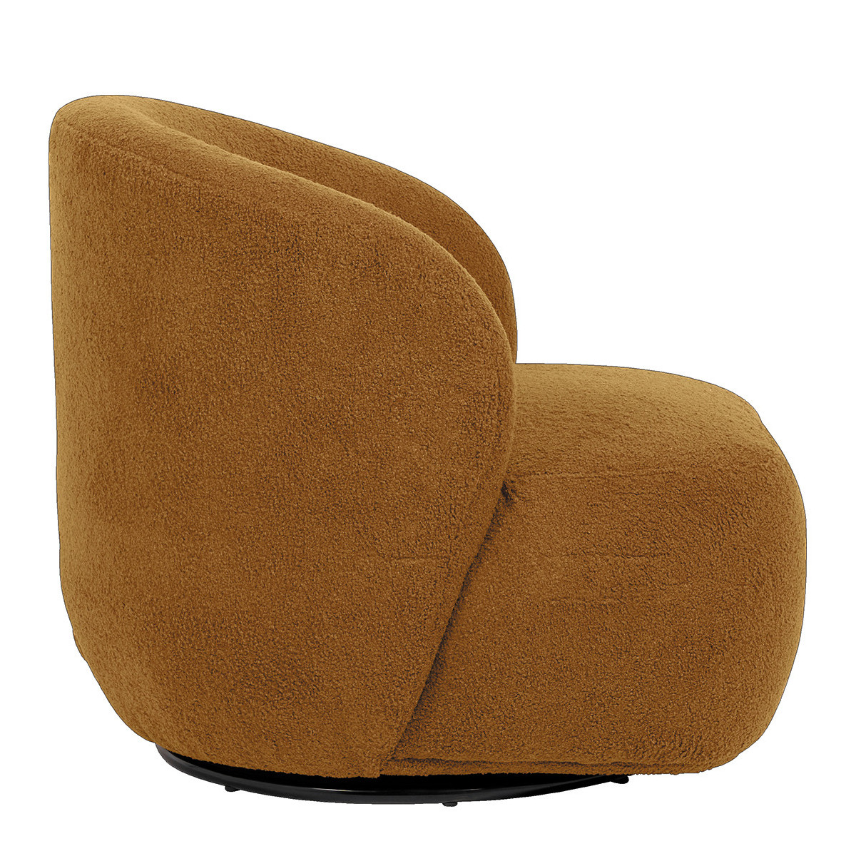 Fauteuil tournant lisette en bouclette - curry BLANC D'IVOIRE Orange