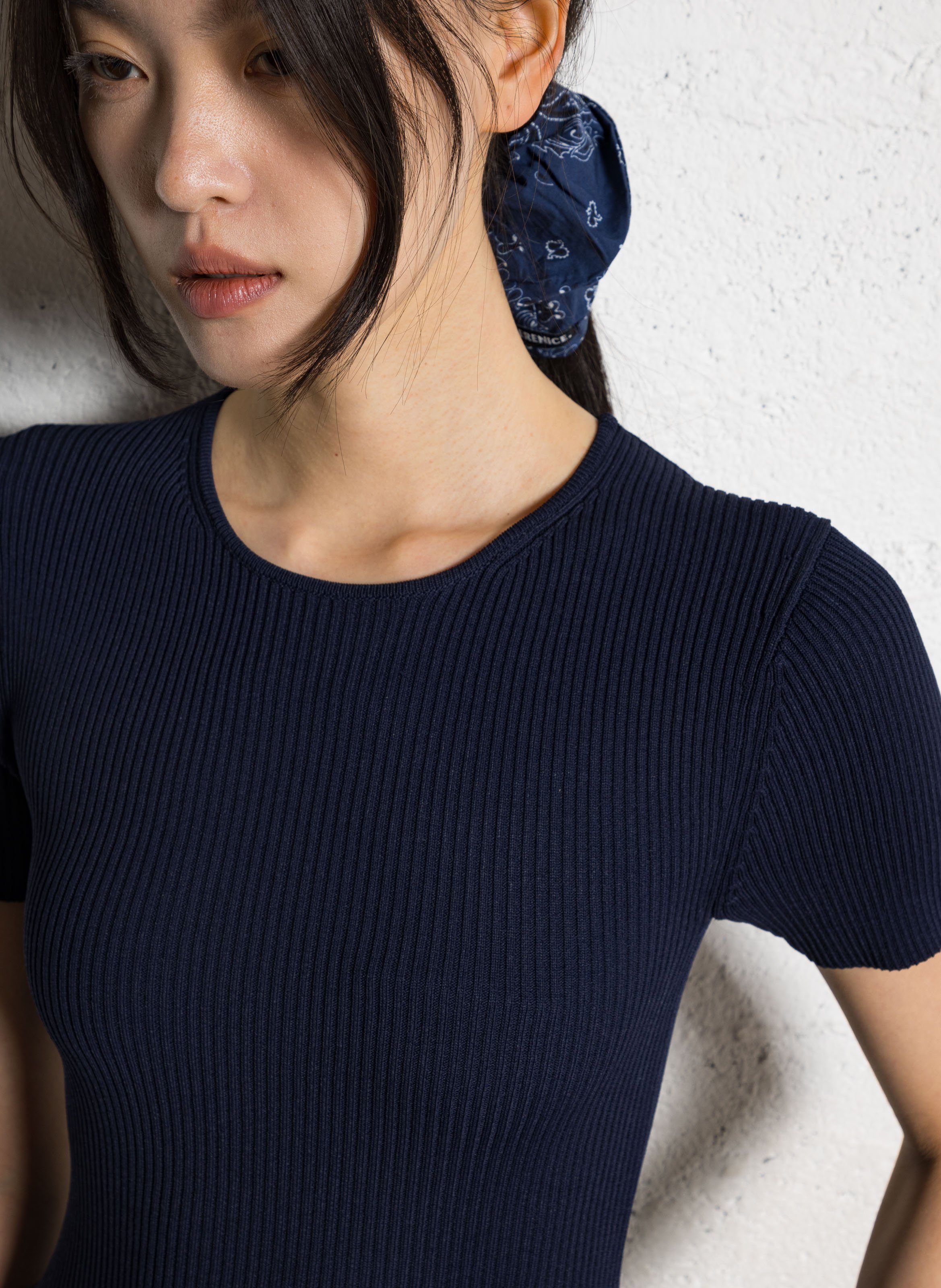 Cotton-blend midi dress STAUD Blue