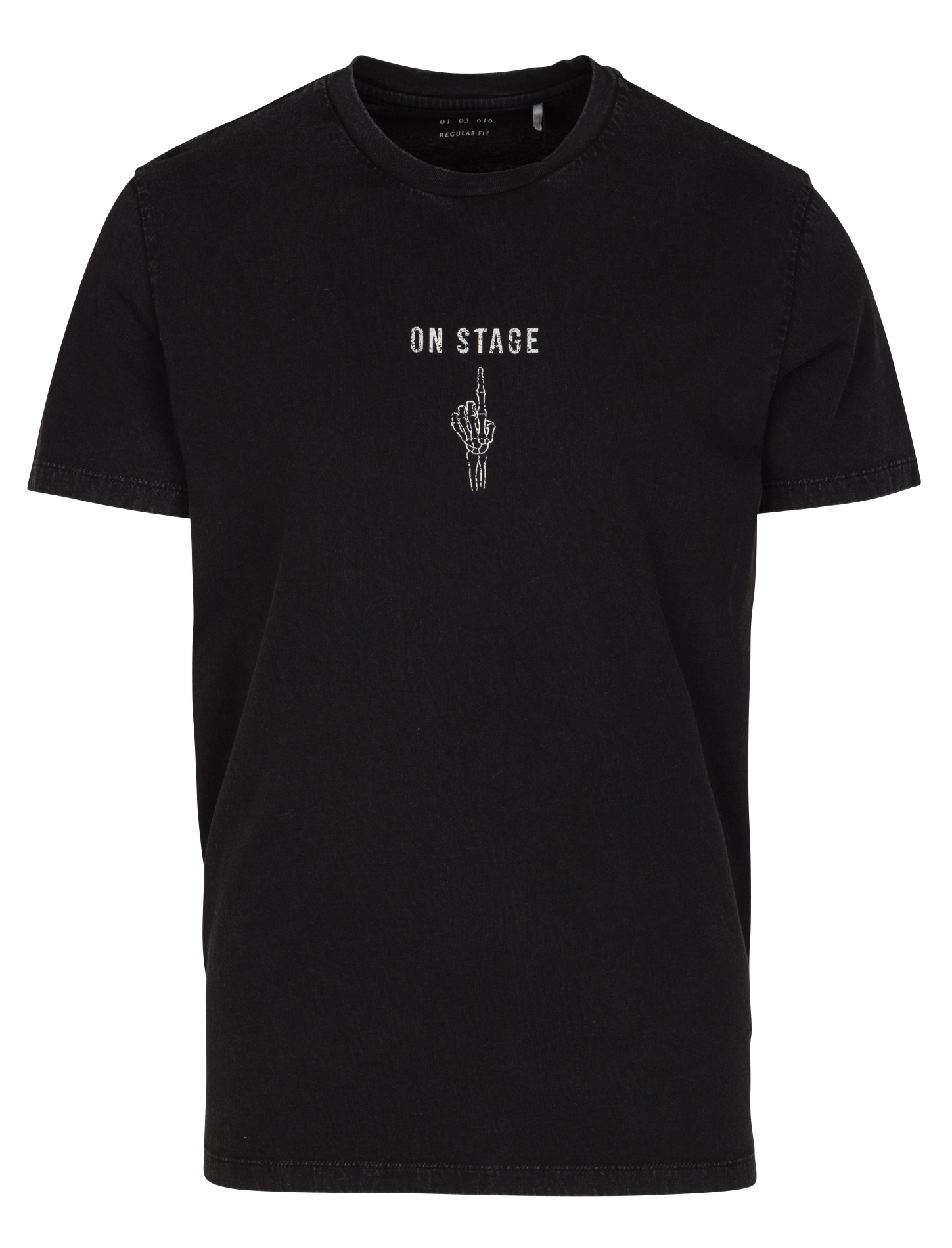 Gerader T-Shirt aus bedruckter Baumwolle IKKS Schwarz