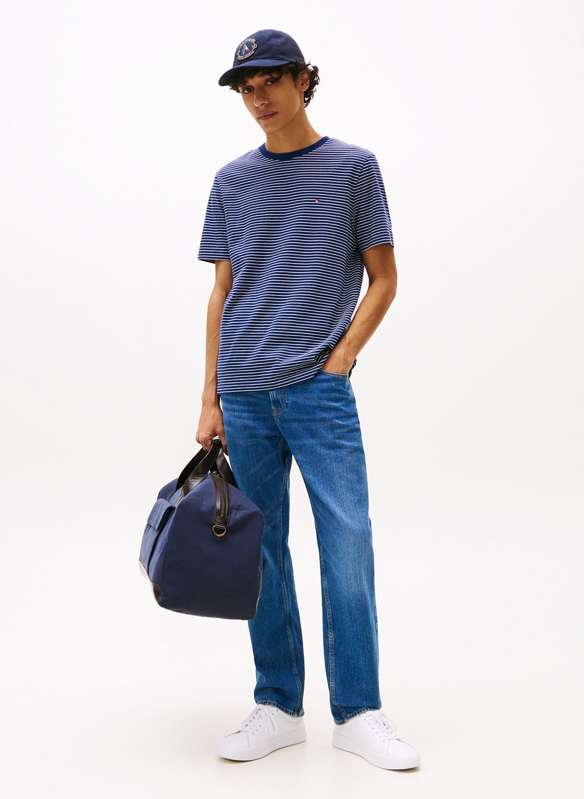 Tee-shirt à col rond en coton TOMMY HILFIGER Bleu