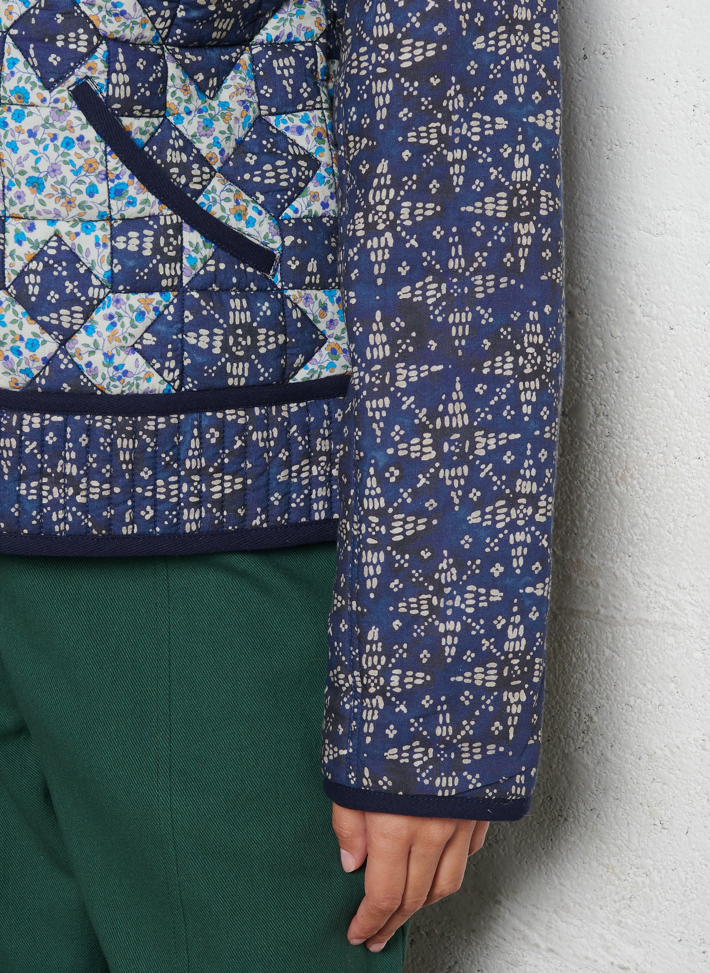 Veste col rond à imprimé fleuri en coton  LOUISE MISHA Bleu